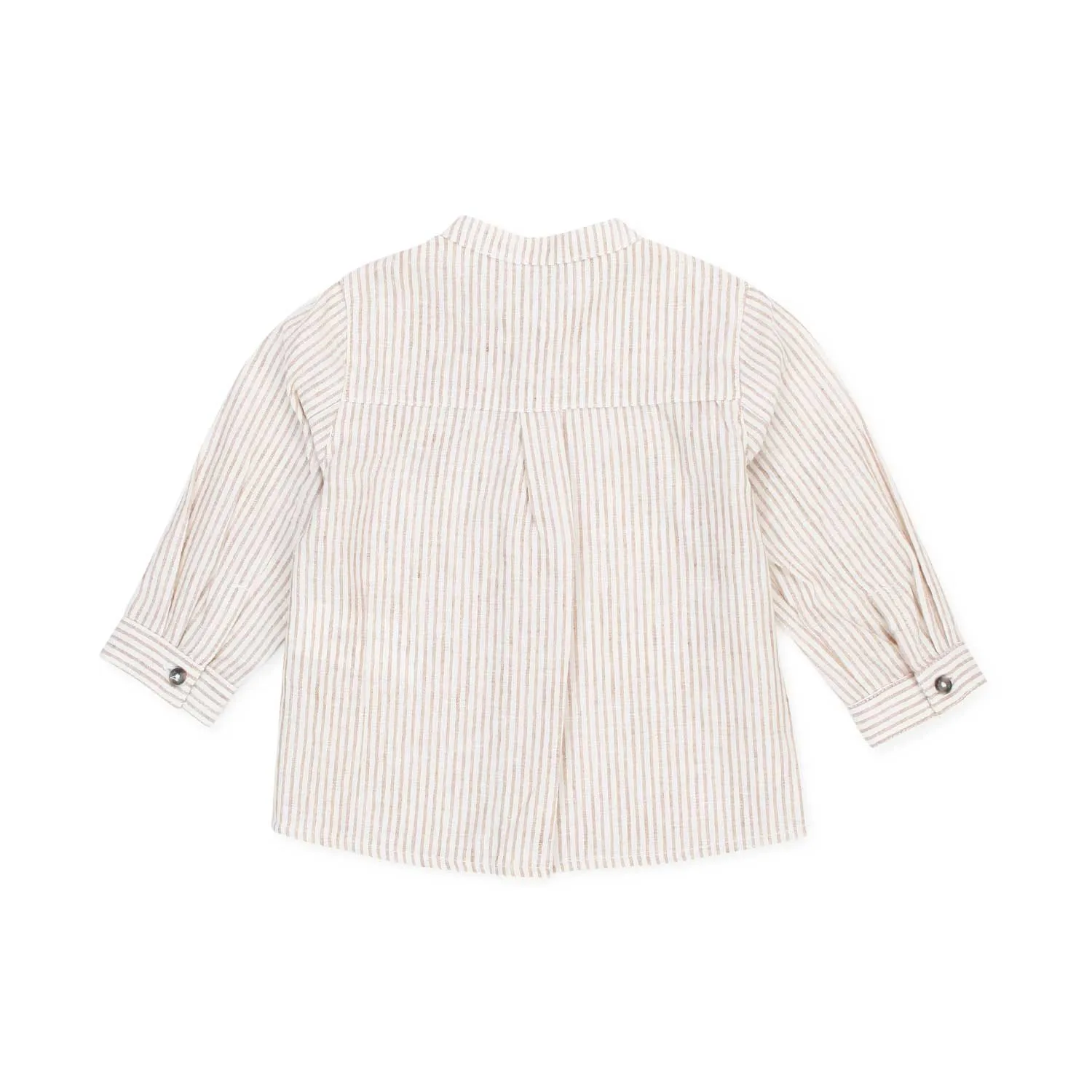 Camicia Di Lino Beige A Righe Bimbo E Neonato