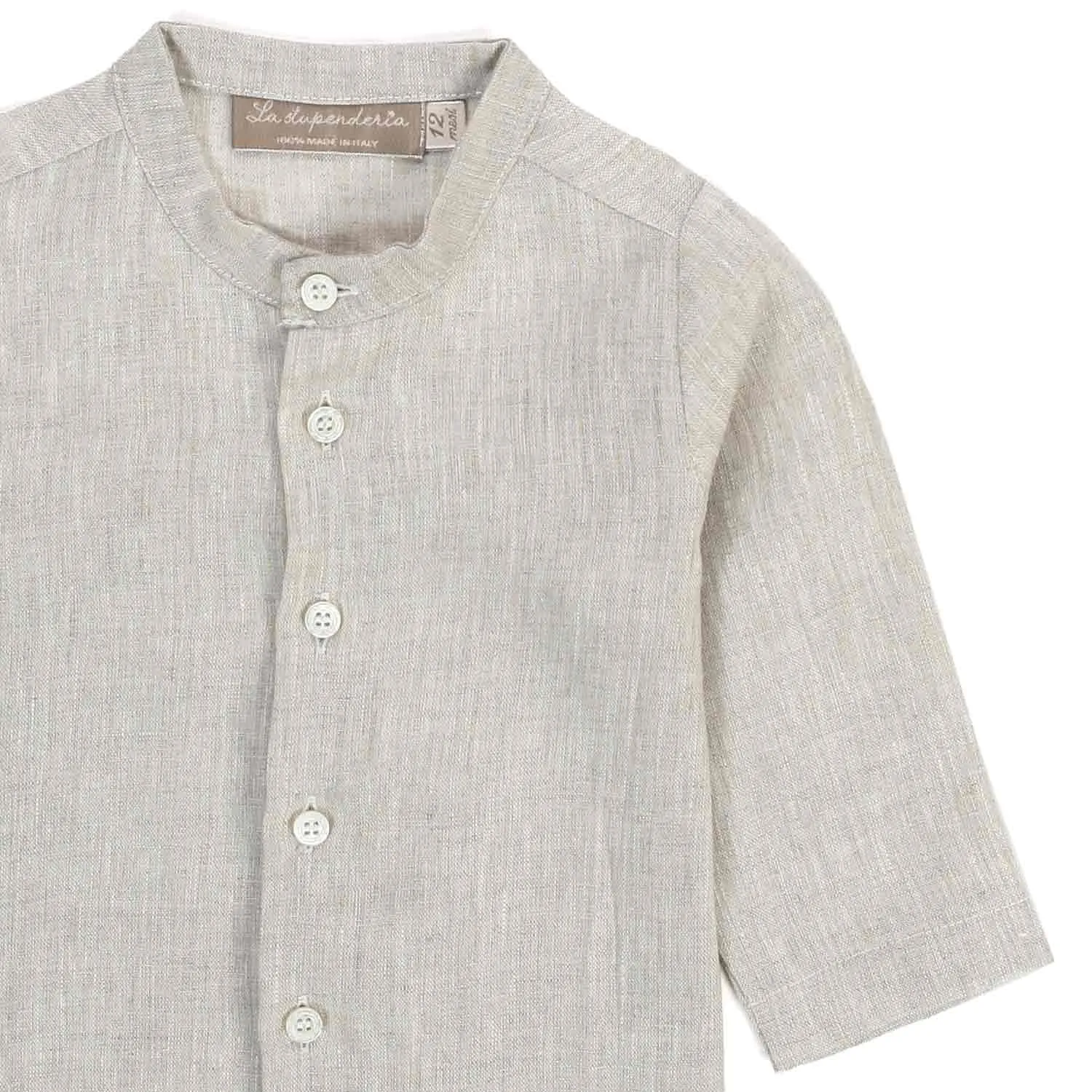 Camicia Di Lino Color Sabbia Bambino Baby