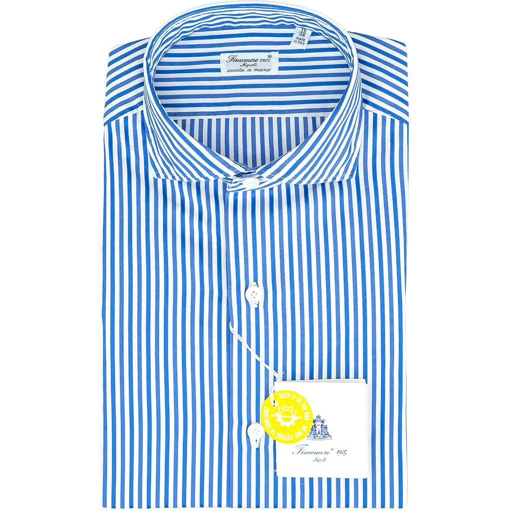 Camicia FINAMORE Milano Riga Bianco Azzurro