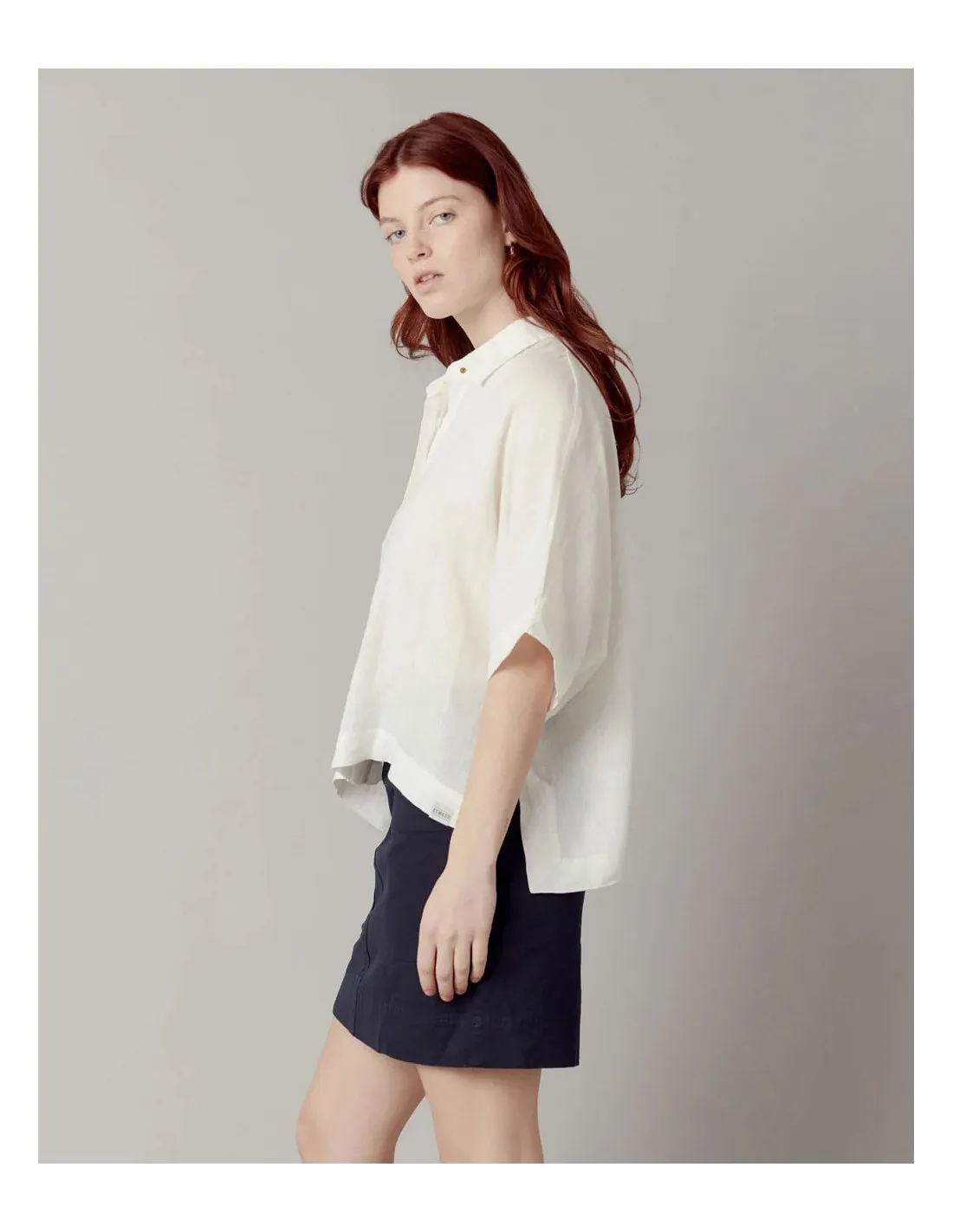 CAMICIA IN 100% LINO A KIMONO