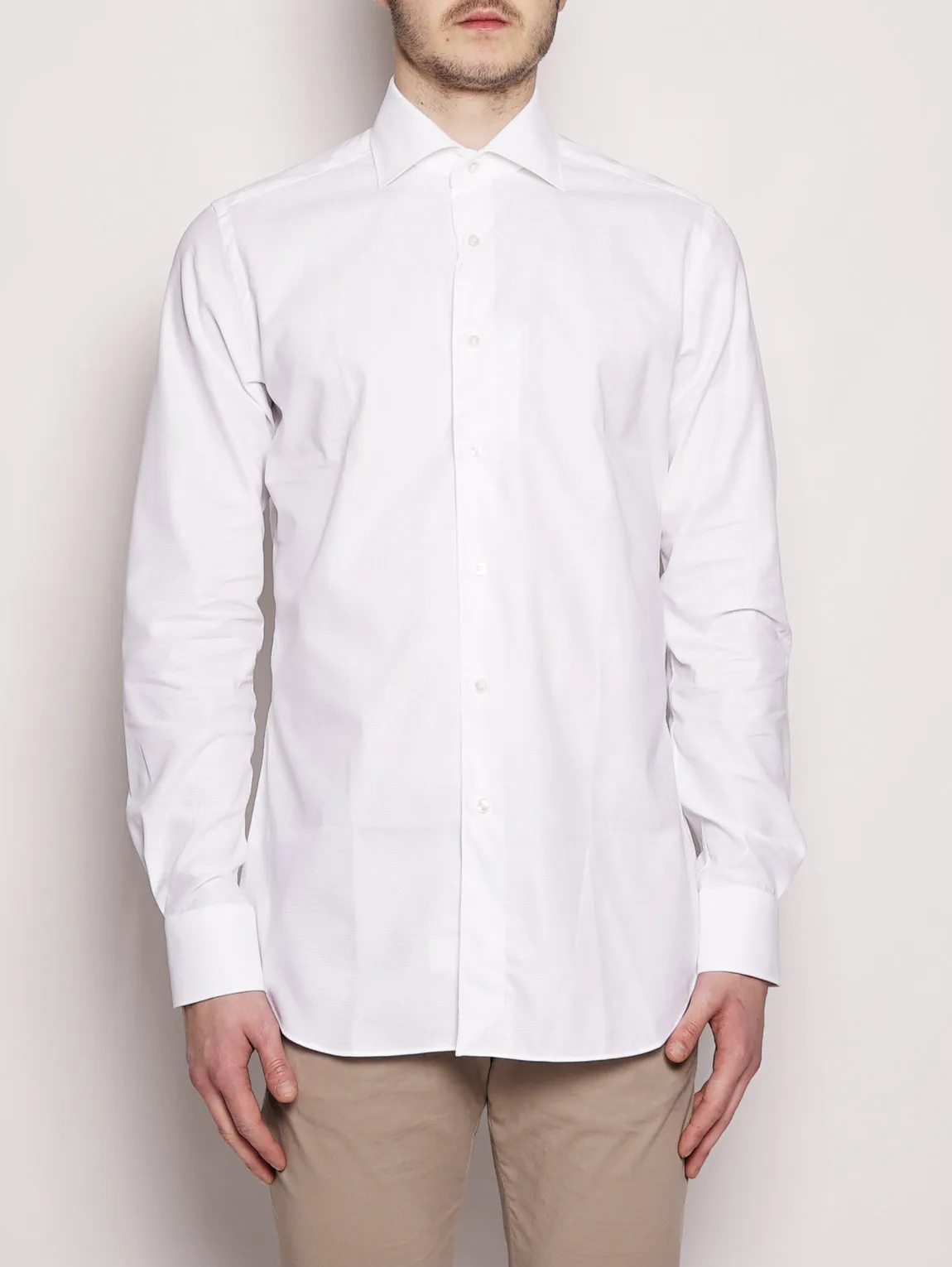 Camicia in Cotone Operato Bianco