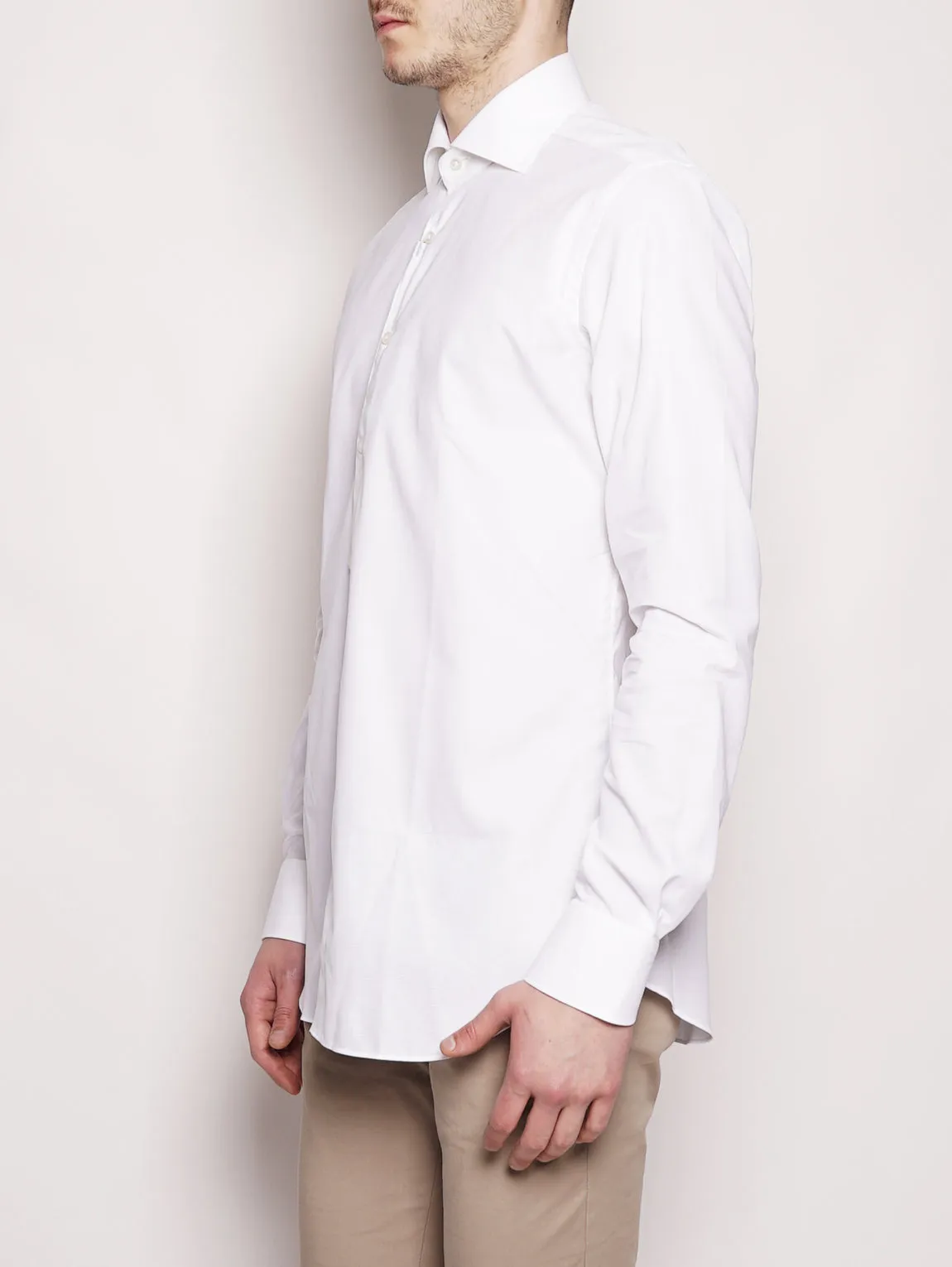 Camicia in Cotone Operato Bianco
