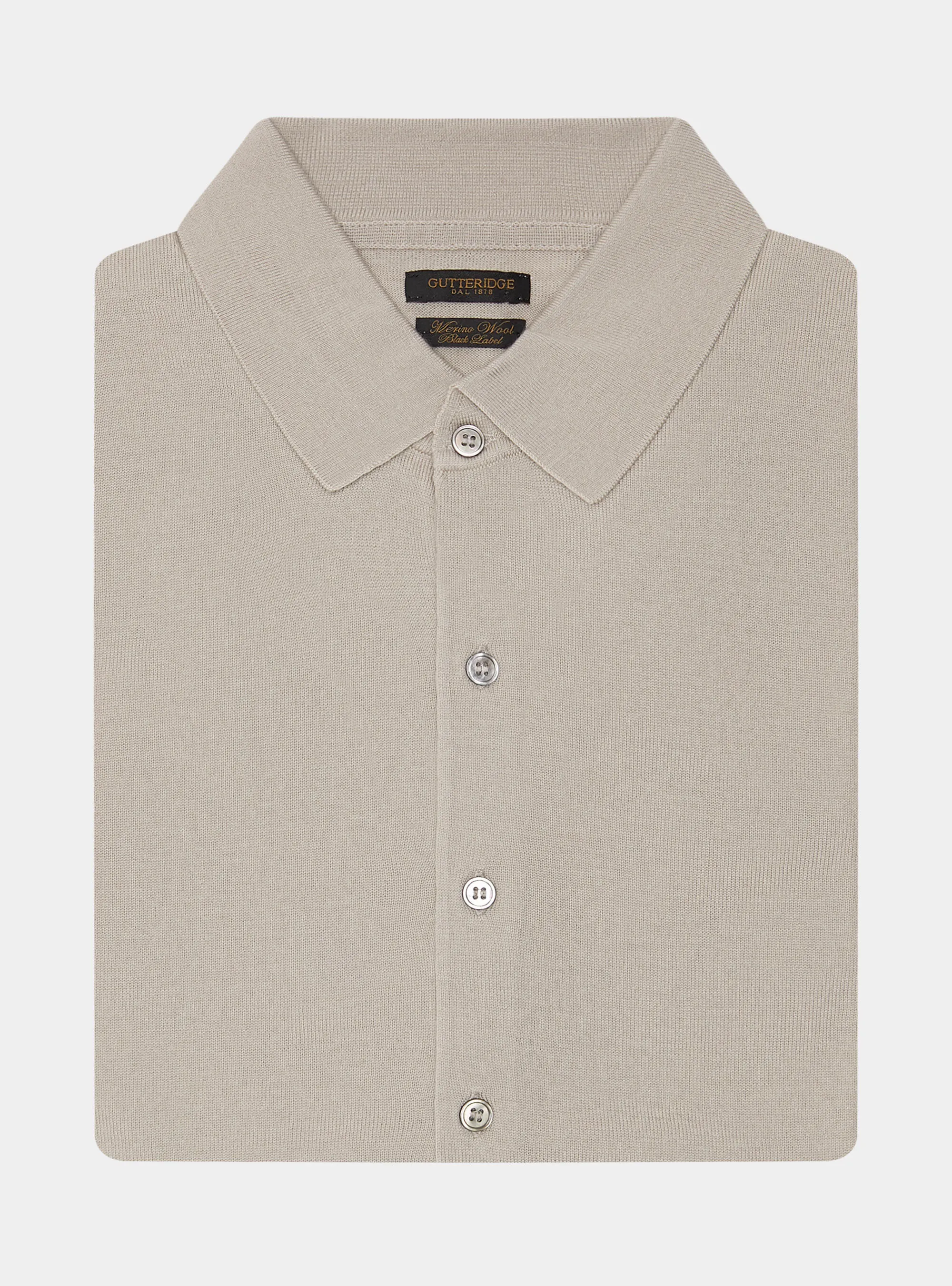 Camicia in maglia in pura lana merino extrafine