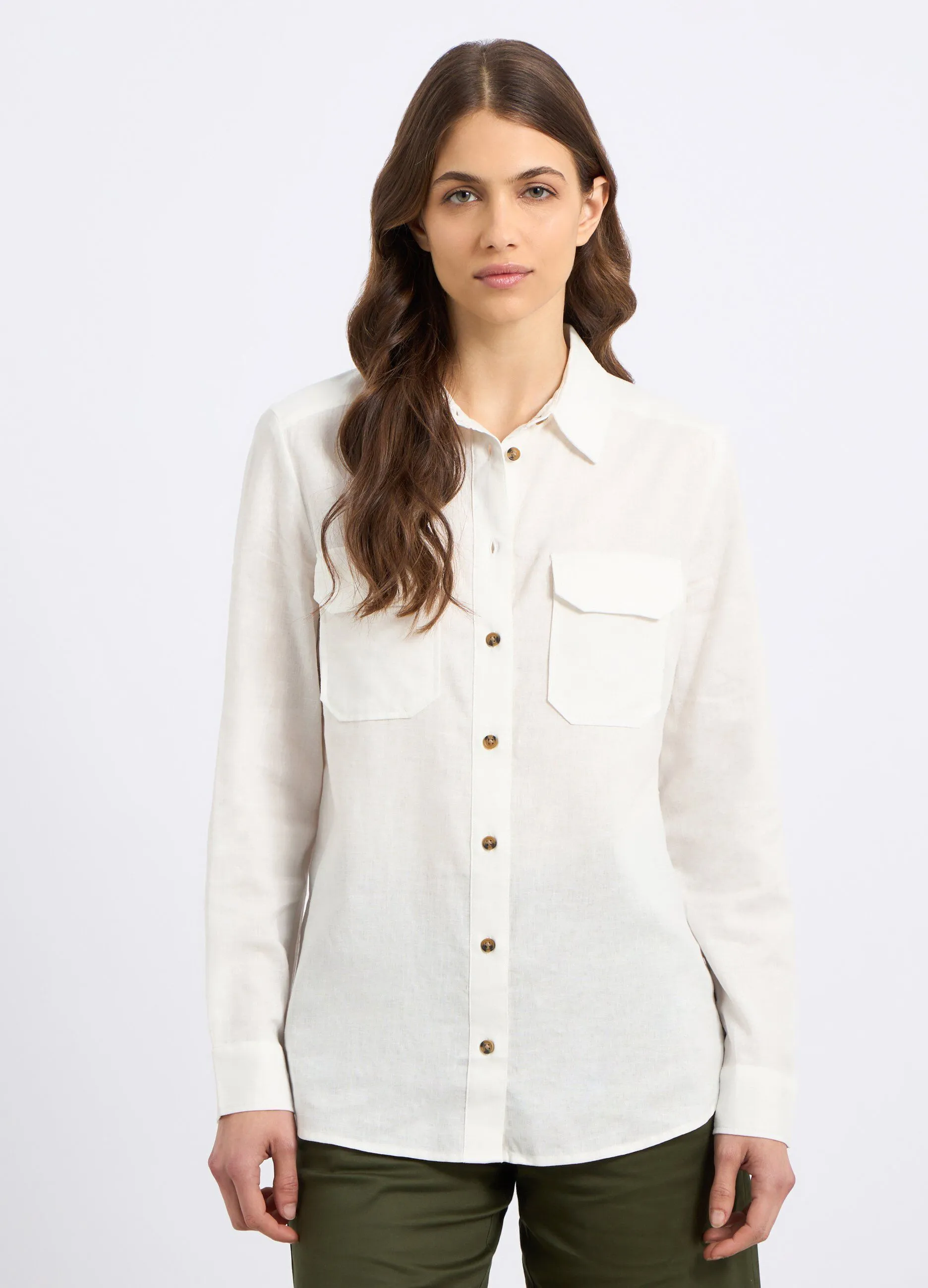 Camicia in misto lino donna