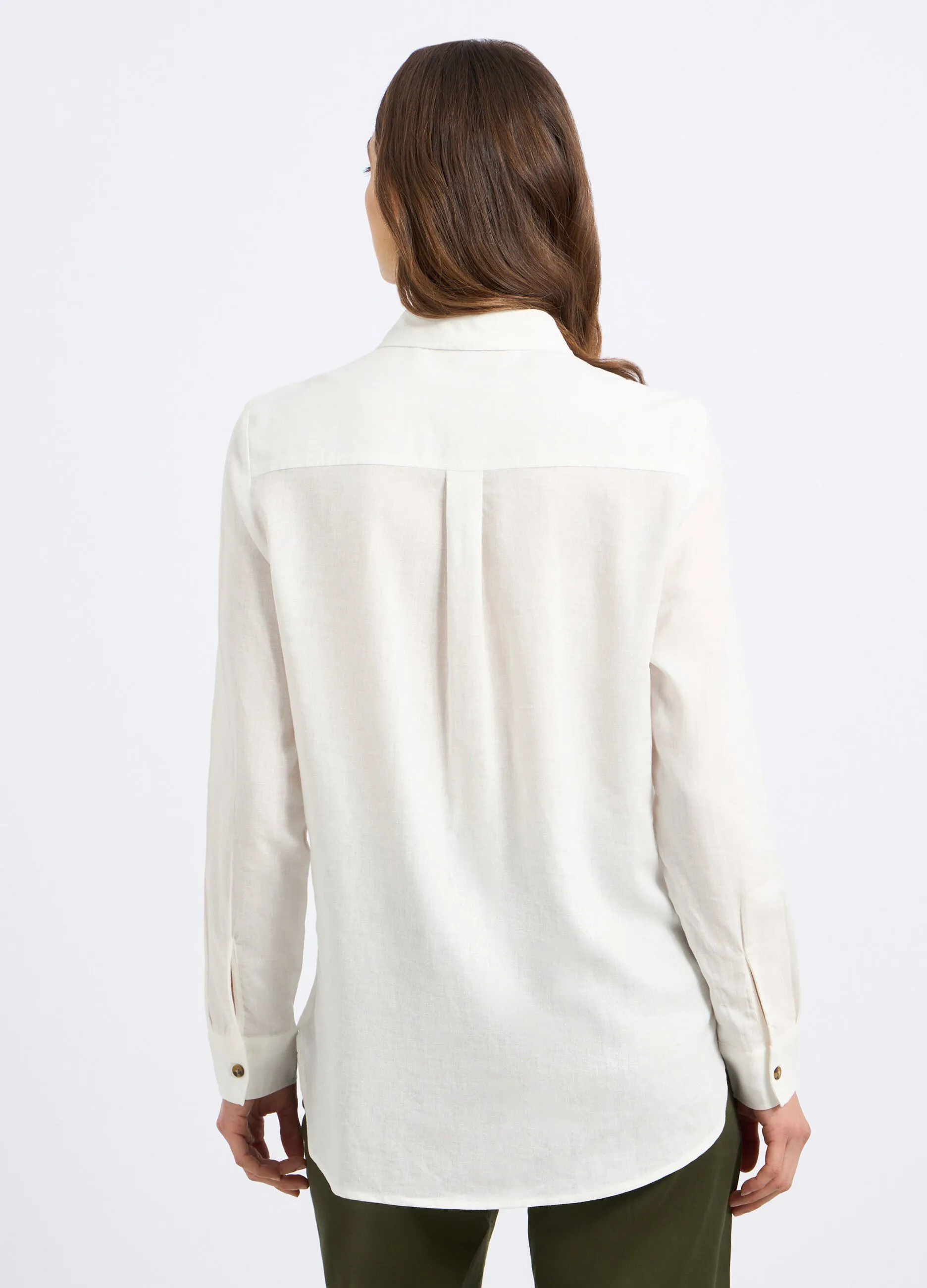 Camicia in misto lino donna