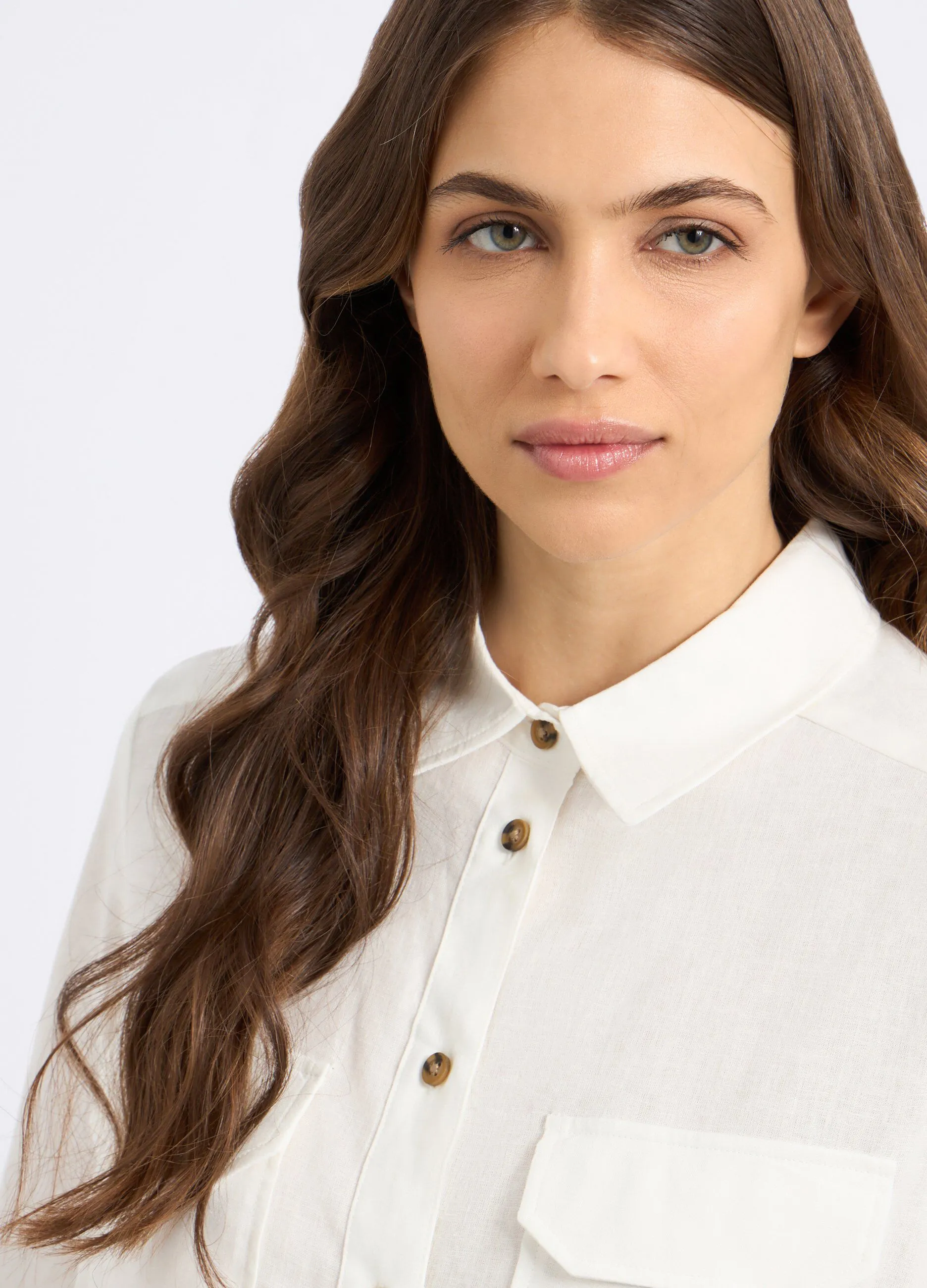 Camicia in misto lino donna