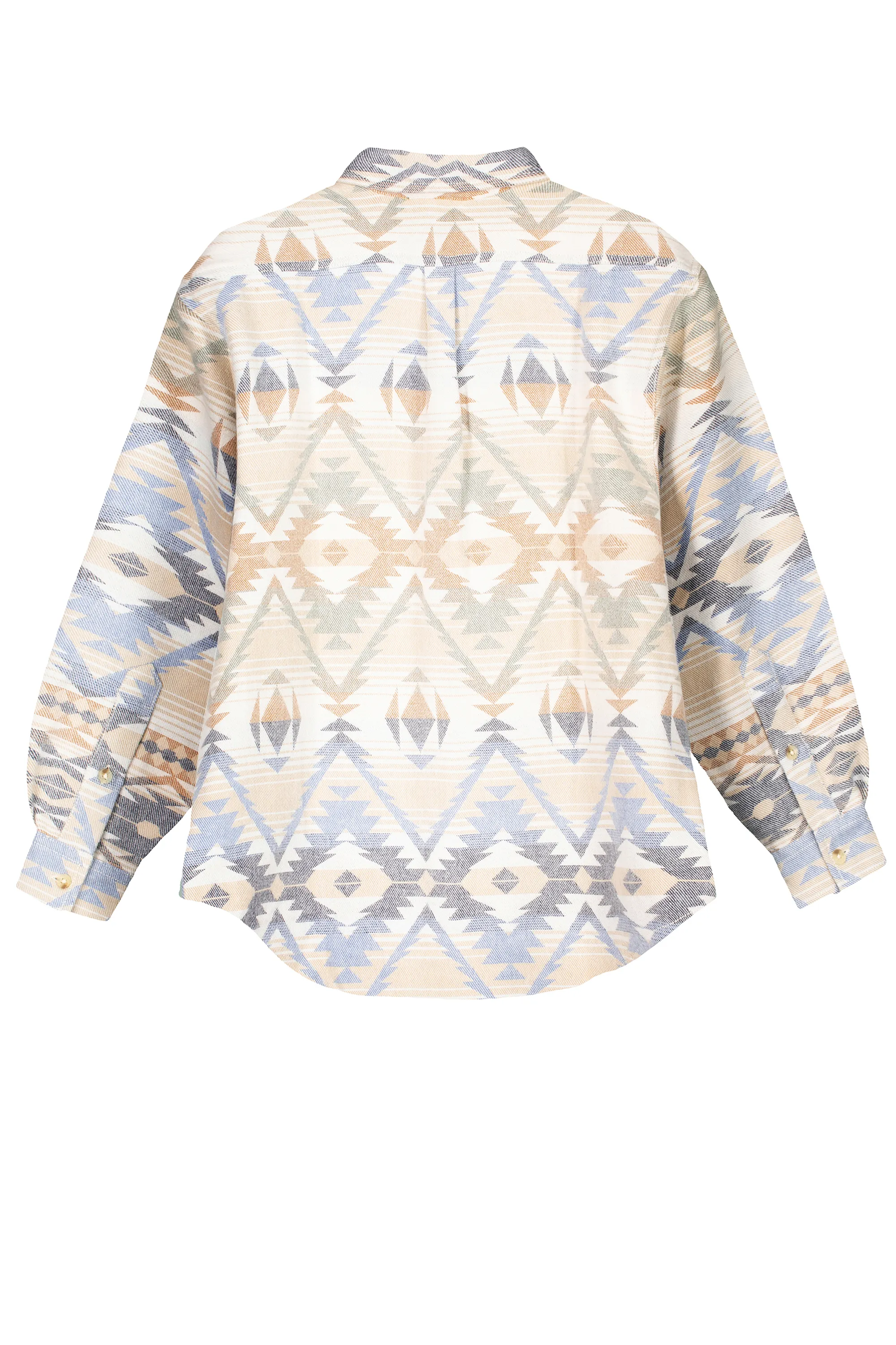         CAMICIA MANICA LUNGA COLLETTO OVER FLANELLA AZTECO