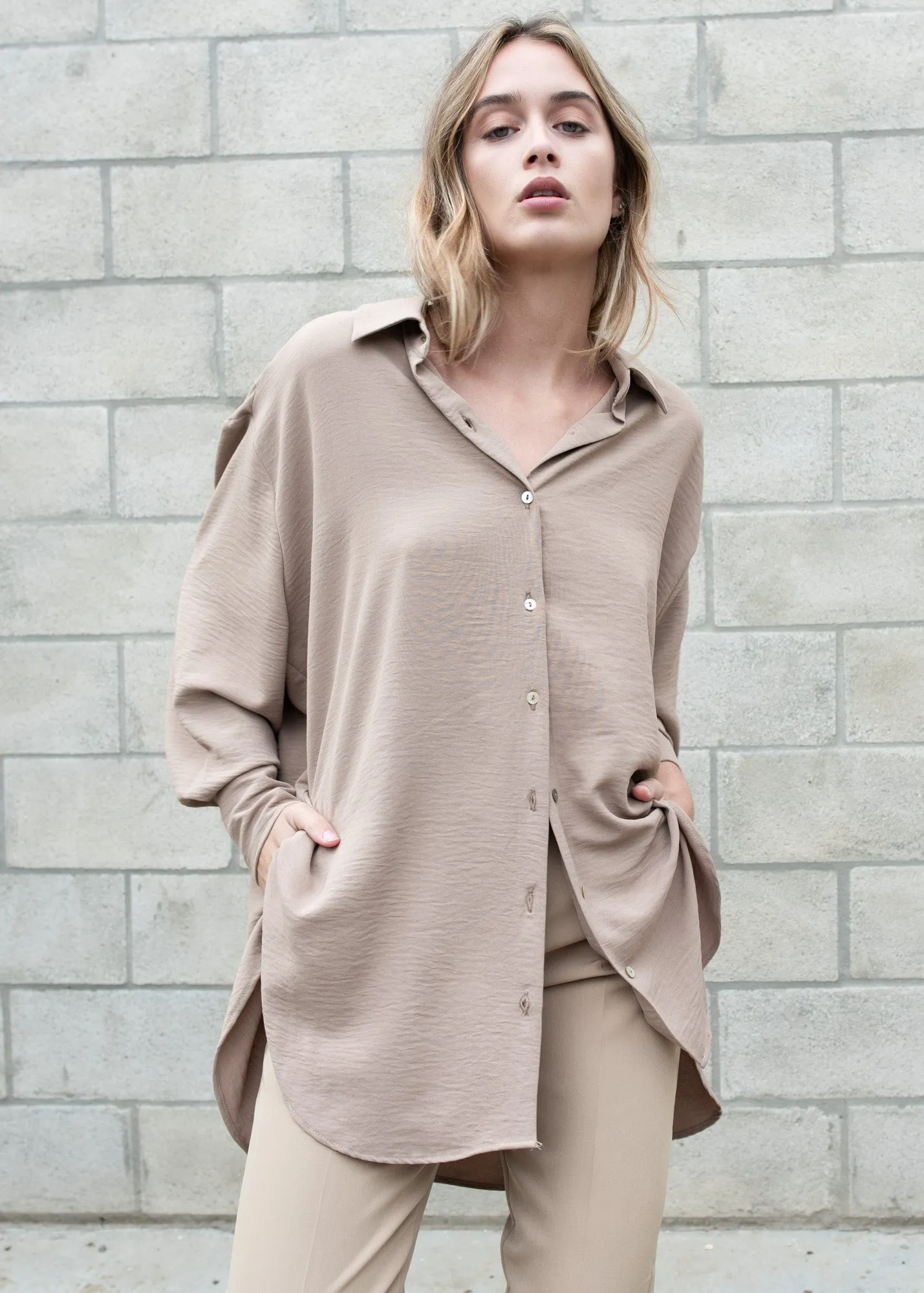 Camicia testurizzata oversize