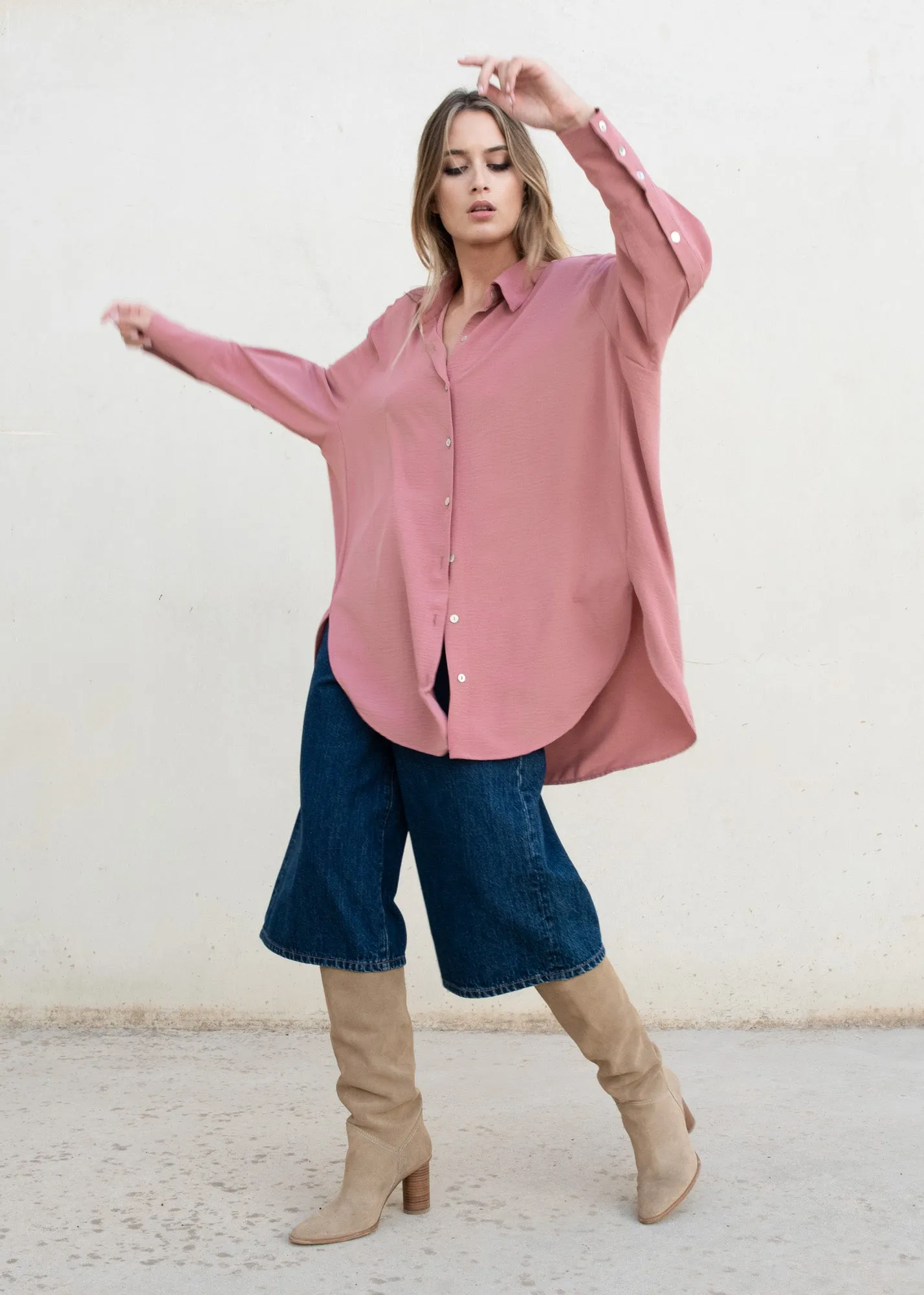 Camicia testurizzata oversize