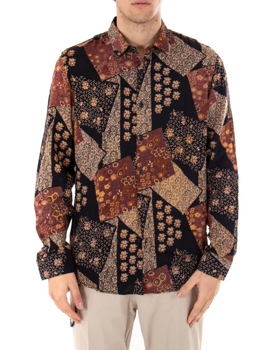Camicia Uomo Con Colletto Manica Lunga Casual Viscosa Morbida GIOSAL-C1847A