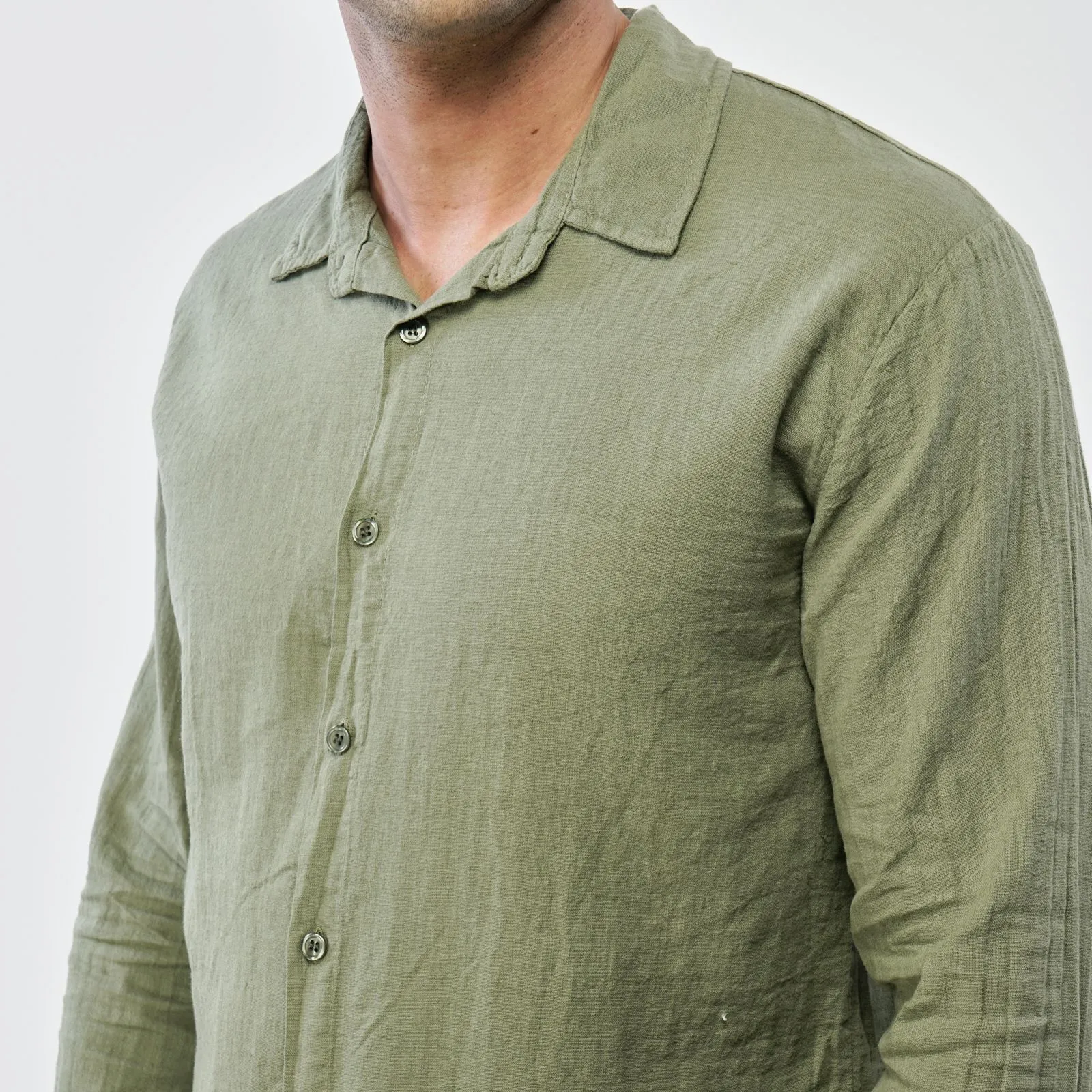 Camicia verde in lino