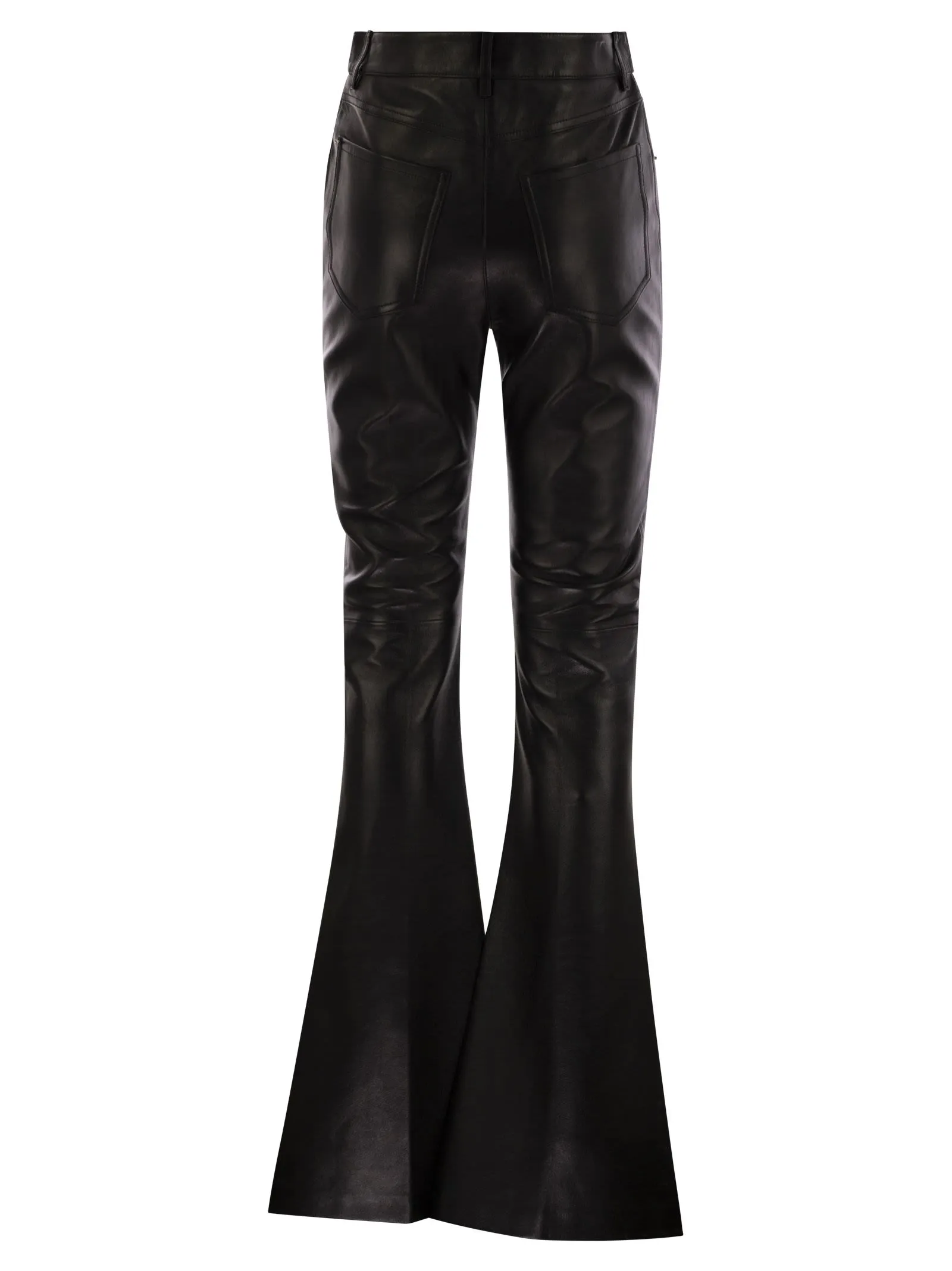 CANOA – Nappa leather 5-pocket flare trousers