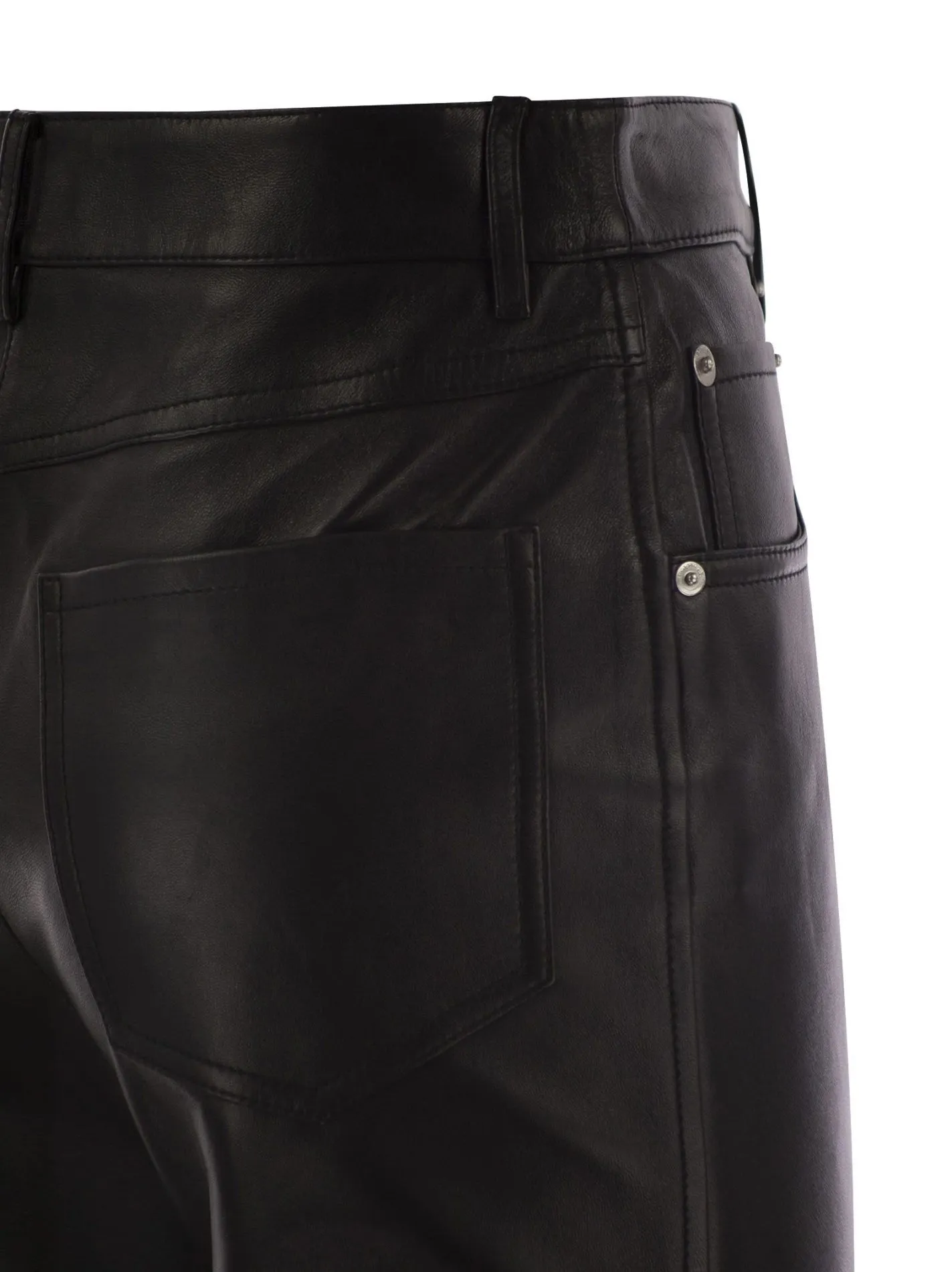 CANOA – Nappa leather 5-pocket flare trousers