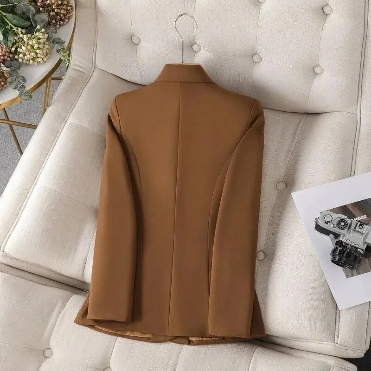 Cappotto blazer formale da donna nero kaki Giacca da donna a maniche lunghe Giacca da ufficio da donna Abbigliamento da lavoro P
