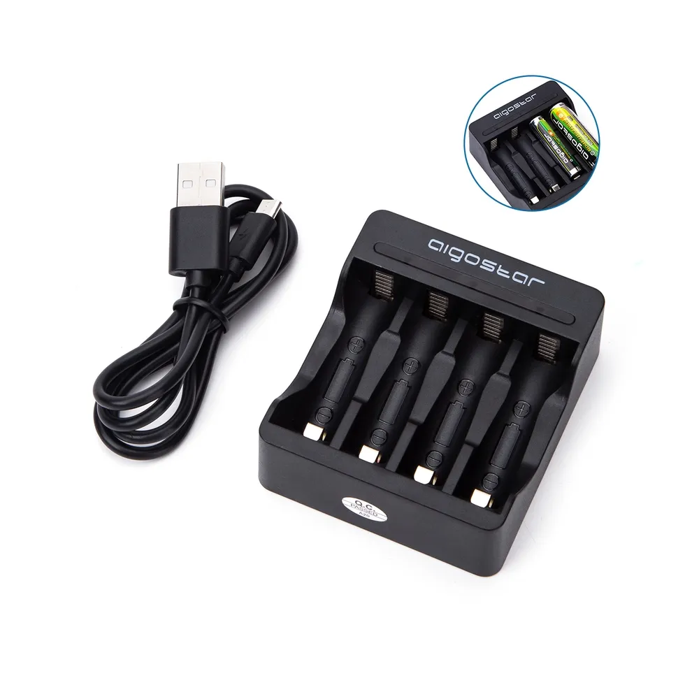 Caricabatteria Rapido a 4 slot per stilo (AA) e ministilo (AAA) colore nero