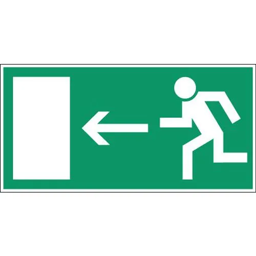 Cartello di evacuazione-emergenza - Uscita d'emergenza a sinistra - Rigido