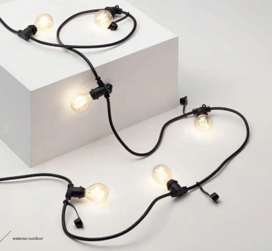 Catena Luminosa Da Giardino 10 Metri 10xE14 IP44 Andromeda Gea Led
