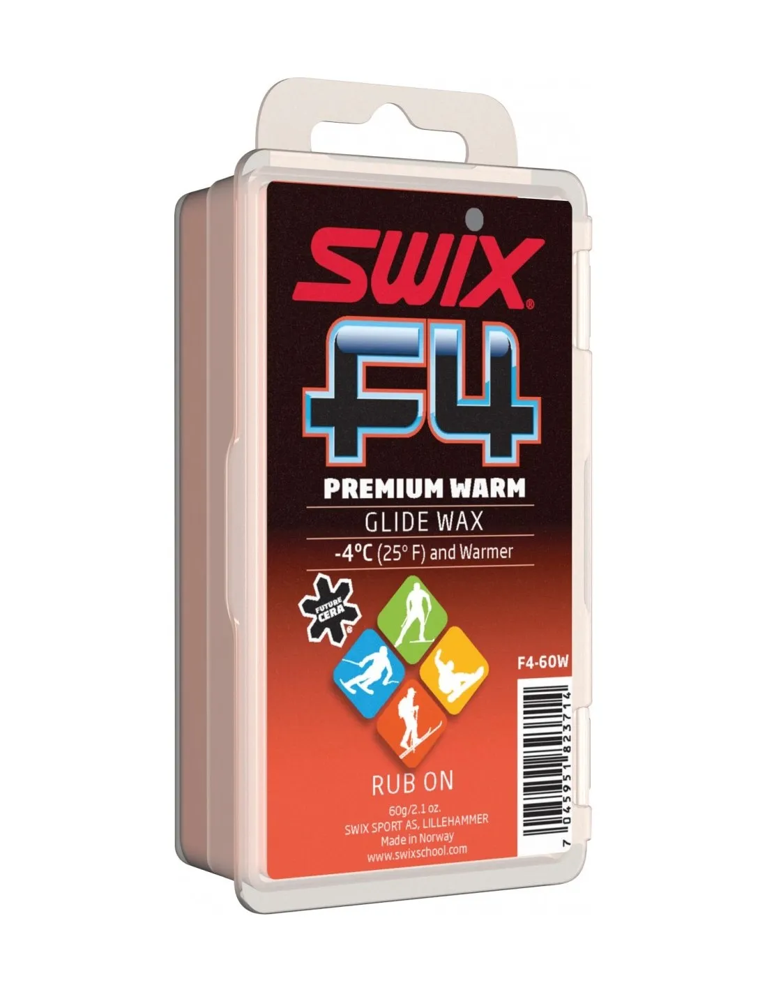 Cera Swix F4 Solid Warm 60g Rossa