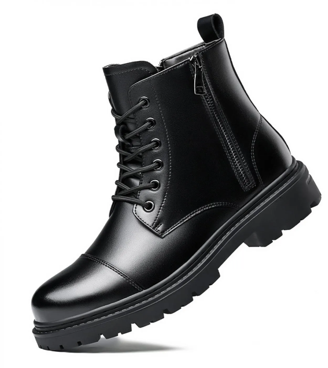 Cerniera Stivali da moto da uomo British High Top Mens Matin Booties Suola spessa Solid Scarpe casual da uomo allapertomotocicl