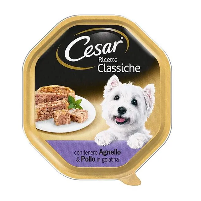 Cesar Cibo umido per cani Ricette Classiche Agnello e Pollo 150g 