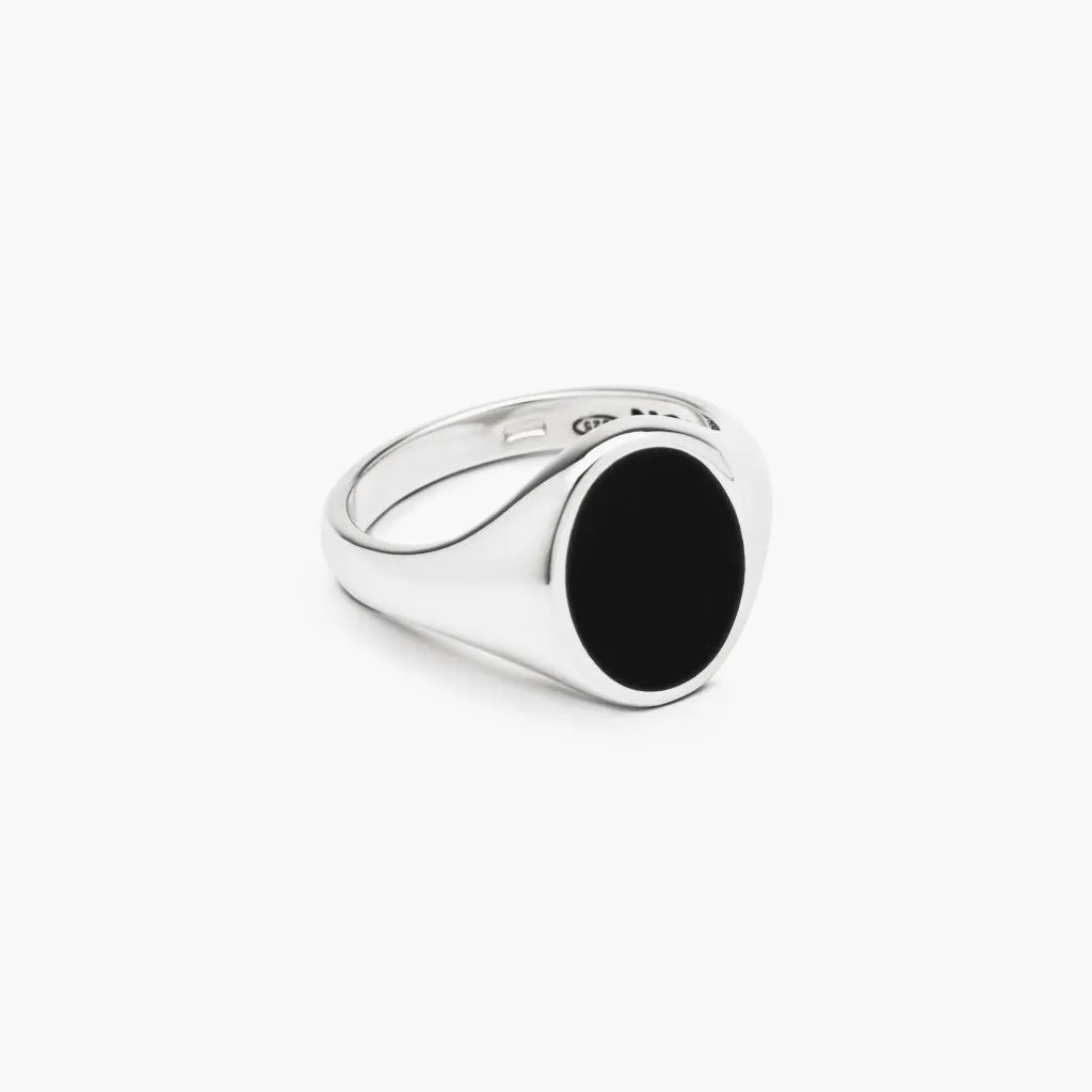 Chevalier ovale smalto nero argento lucido Nove25 Mis.10