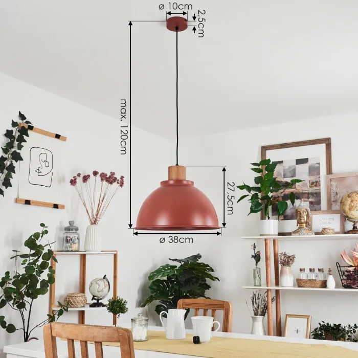 Chipou Lampada a Sospensione Rosso, 1-Luce