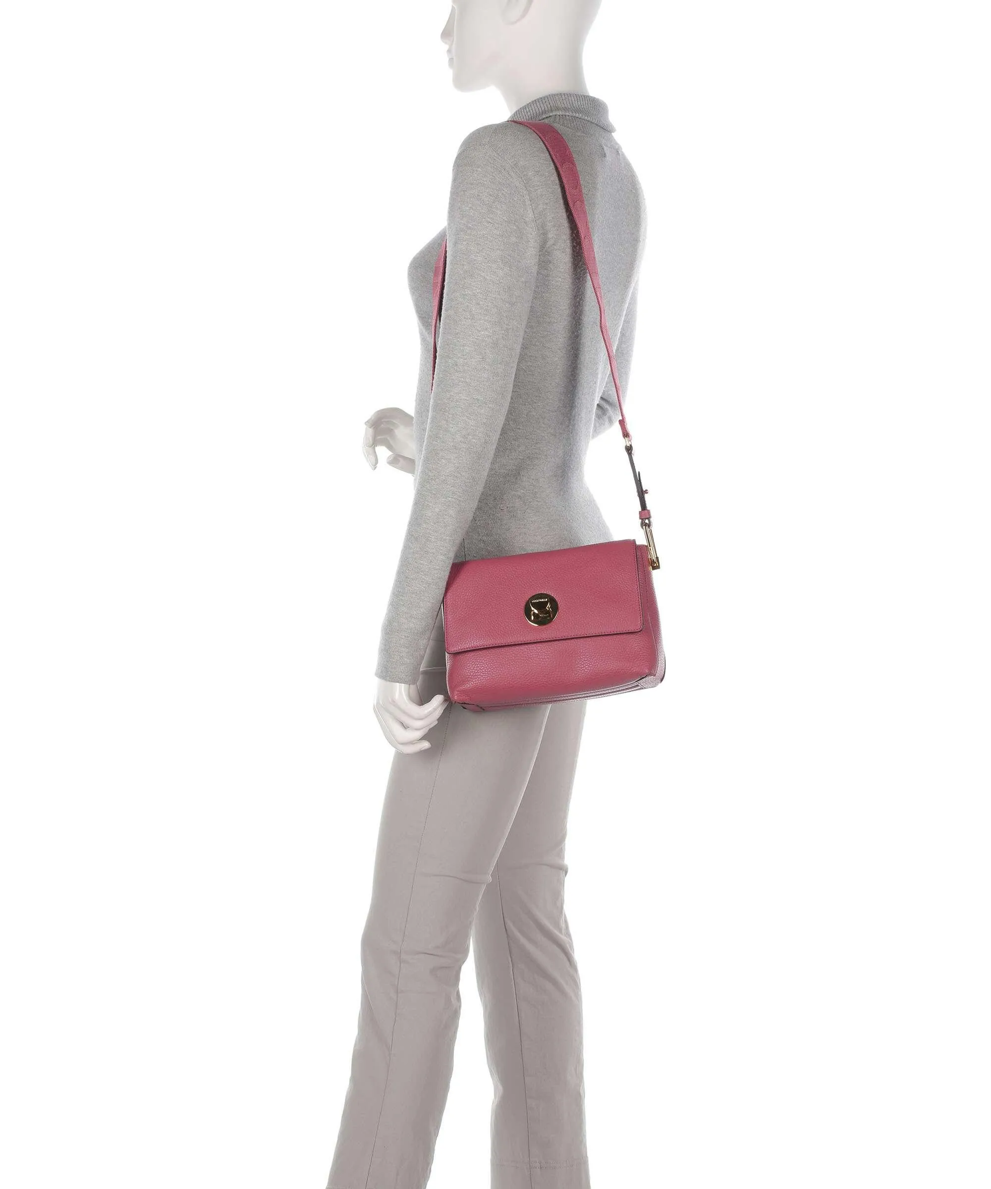 Coccinelle Liya Signature Borsa a tracolla pelle di vacchetta grana rosa antico  