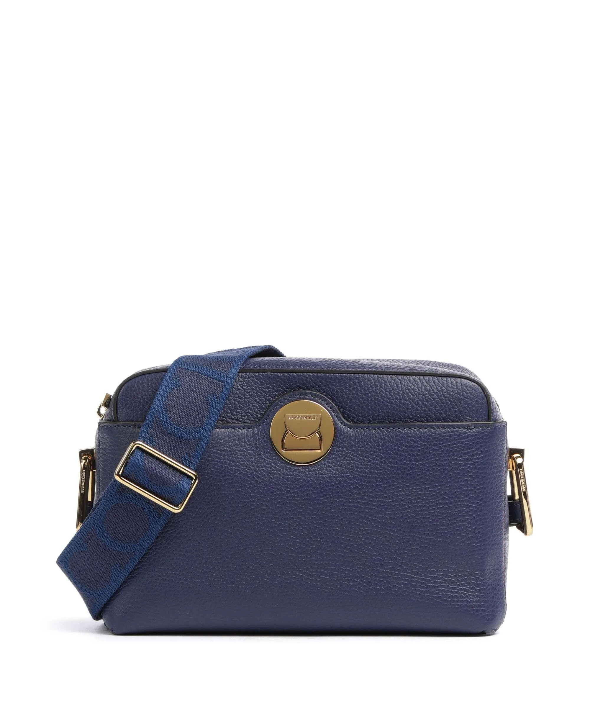 Coccinelle Liya Signature Borsa a tracolla pelle granulata blu scuro  