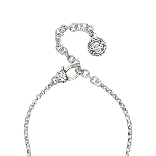 Collana in argento brunito con fiore di ninfea placcato oro rosa    