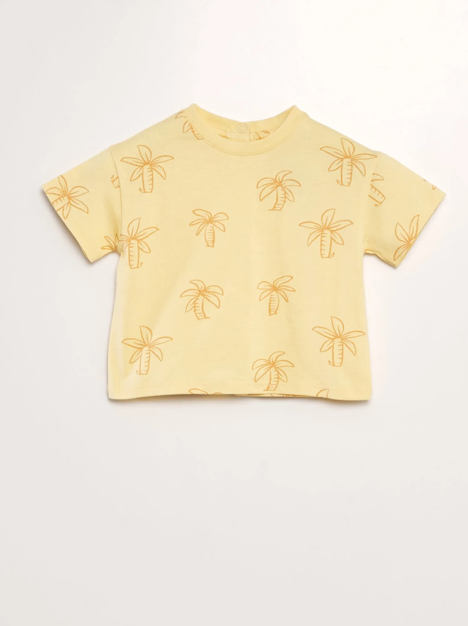 Completo t-shirt + shorts in french terry - 2 pezzi - GIALLO