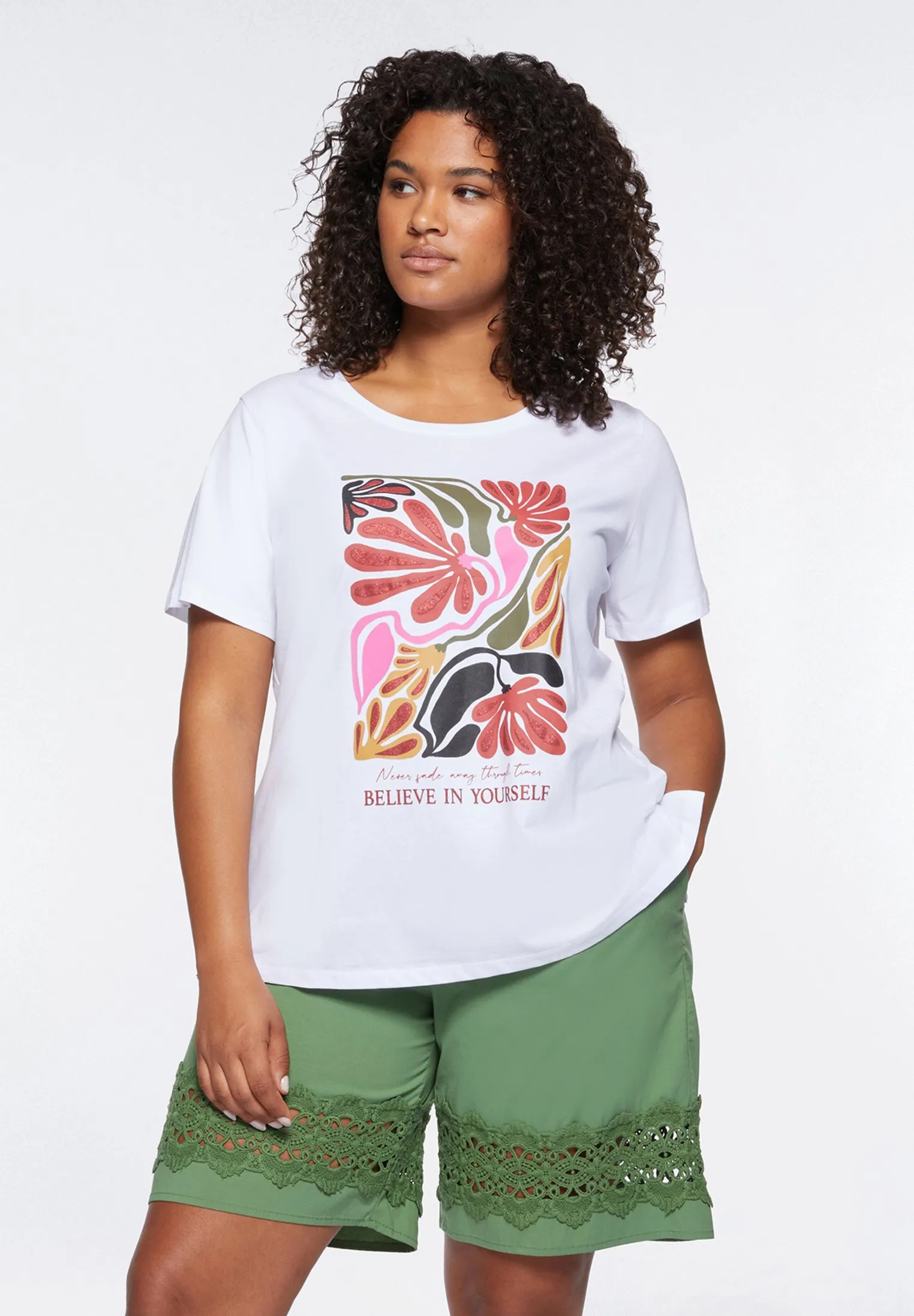 CON E GLITTER - T-shirt con stampa