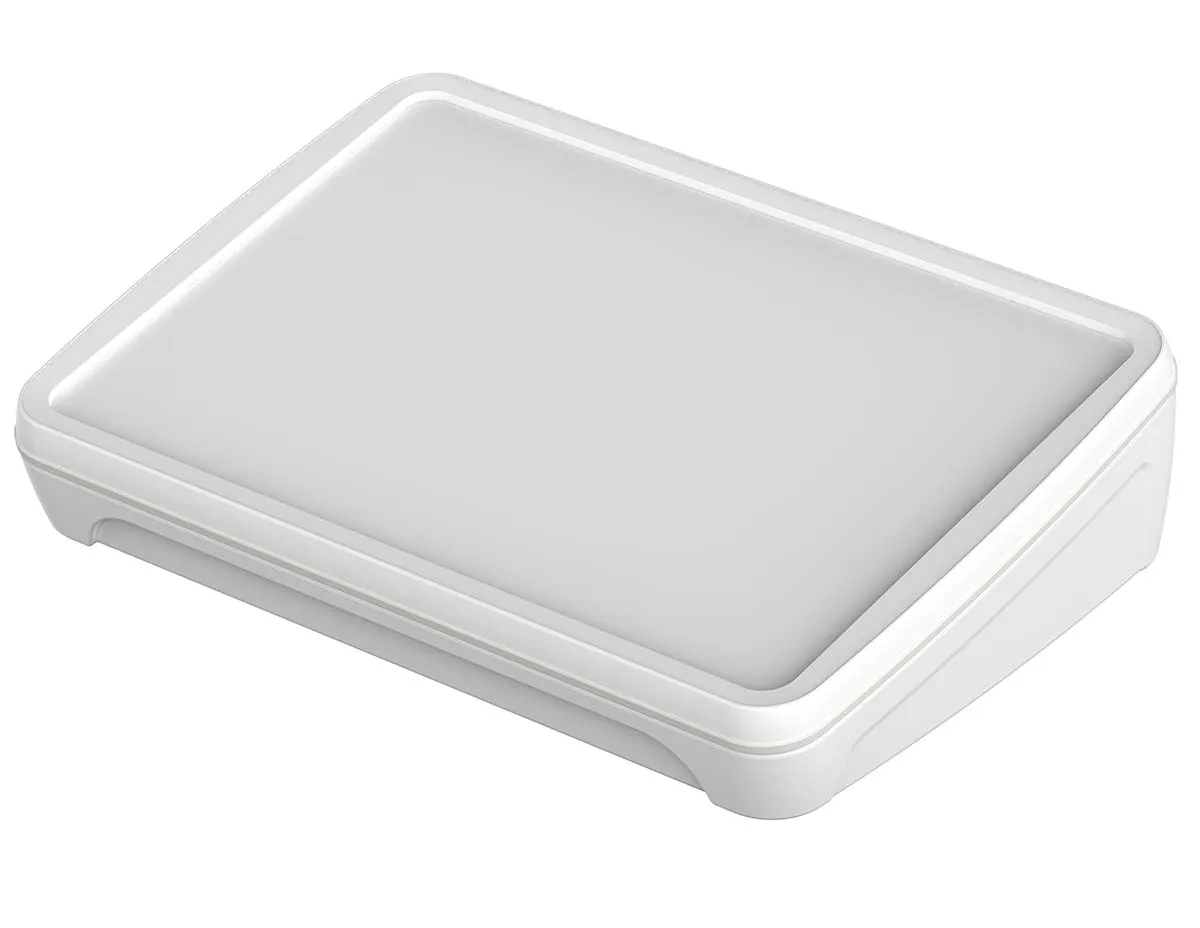 Contenitore per elettronica Bopla con frontale inclinato 215 x 150 x 53mm, in ABS, col. Bianco