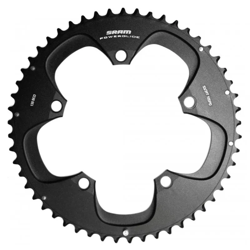 Corona Strada SRAM Red 53 denti 130mm alluminio nero
