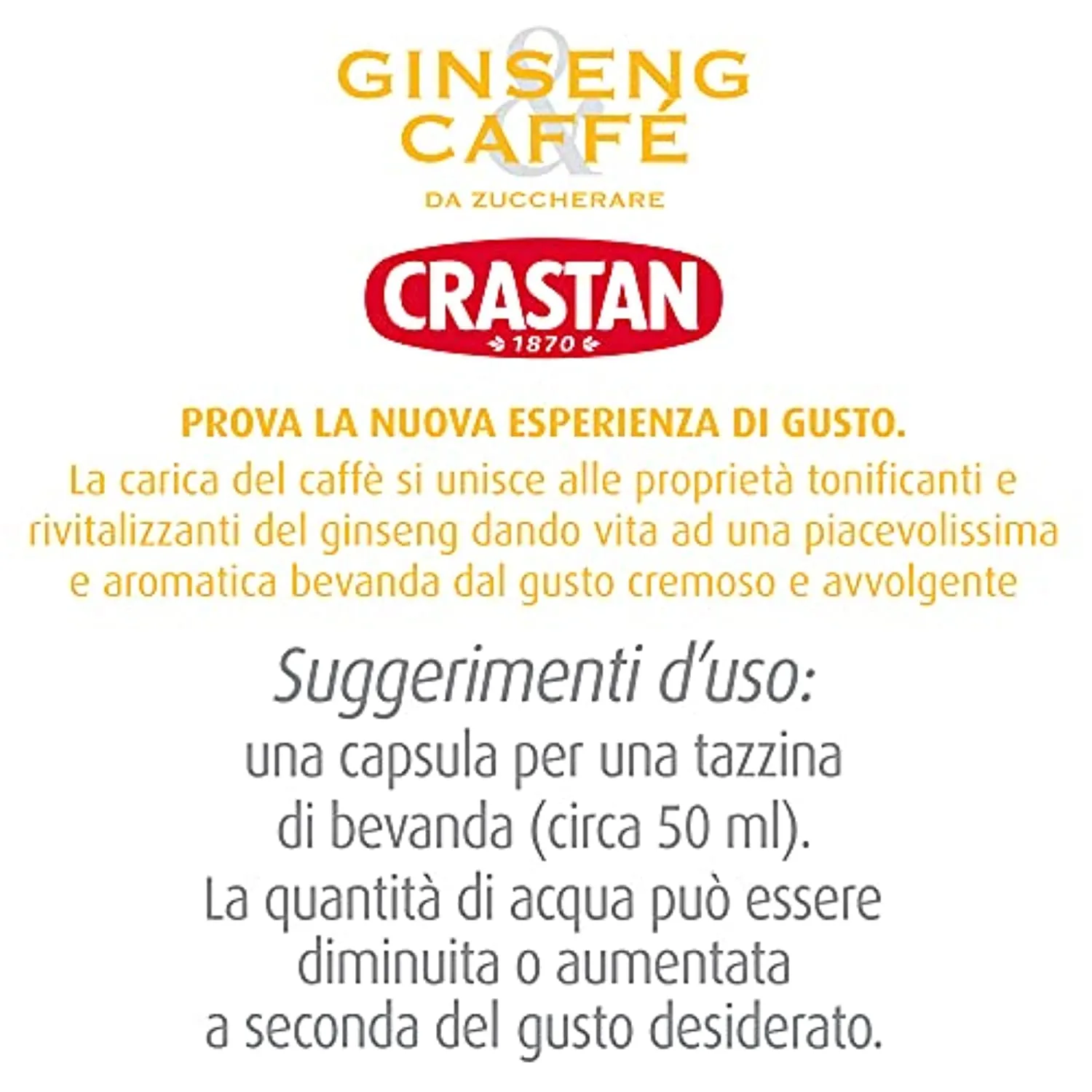 Crastan Capsule Compatibili Nespresso Ginseng, 15 Capsule