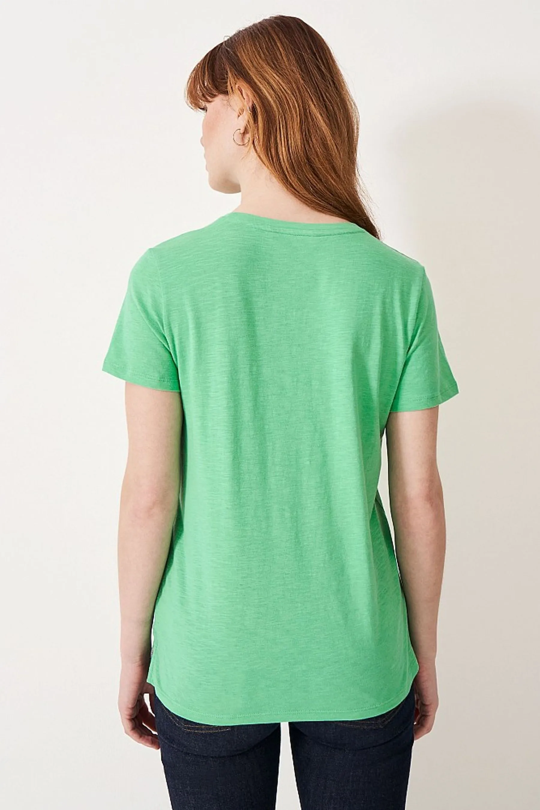 Crew Clothing 100% Cotone T Shirt Perfect Scollo a V Slub    