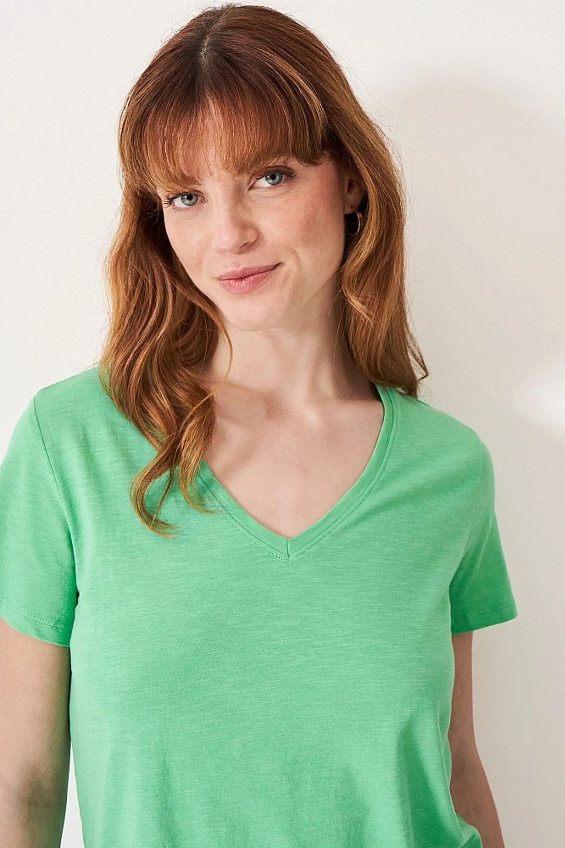 Crew Clothing 100% Cotone T Shirt Perfect Scollo a V Slub    