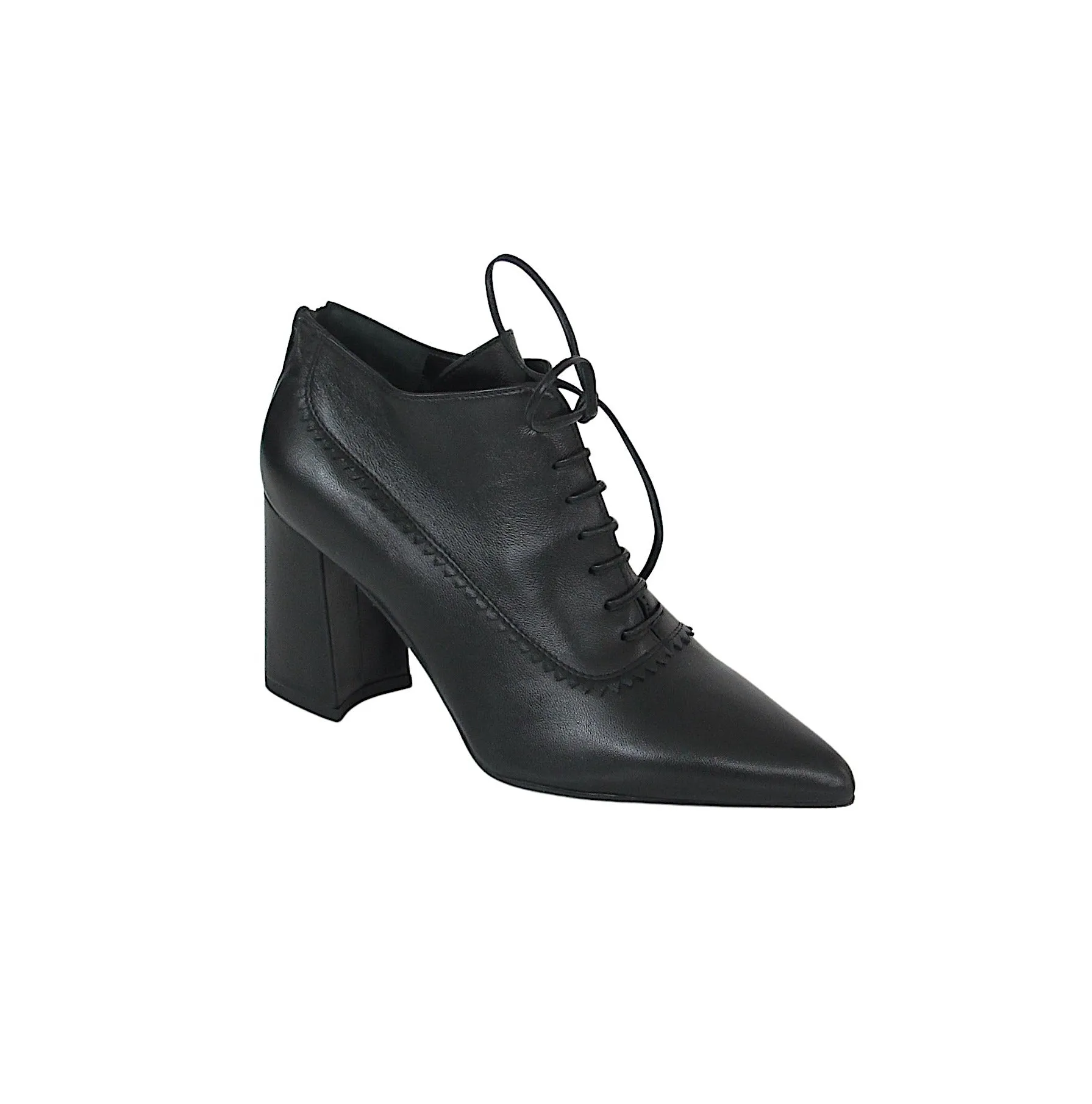 CRISTINA MILLOTTI scarpe donna allacciata tacco 8 AR1527 NAPPA NERO inverno 2021
