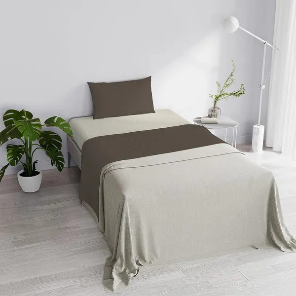 DATEX Completo letto linea Natural Color, marrone/panna
