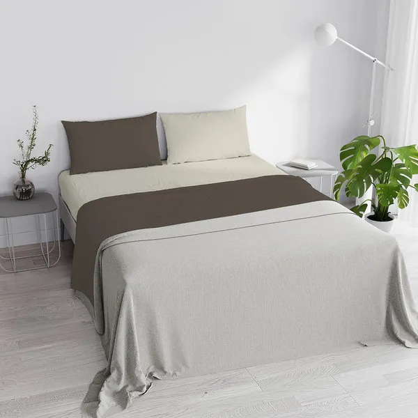 DATEX Completo letto linea Natural Color, marrone/panna