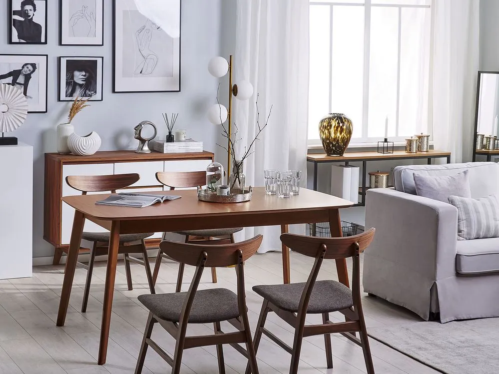 Dining Table MADOX Dark Walnut 150 cm 90 cm