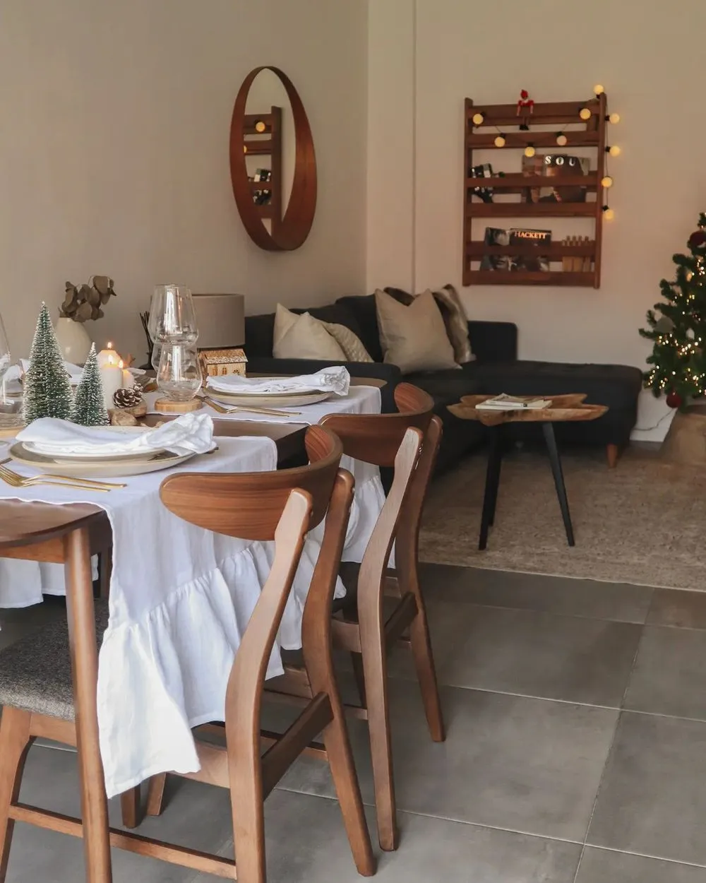Dining Table MADOX Dark Walnut 150 cm 90 cm