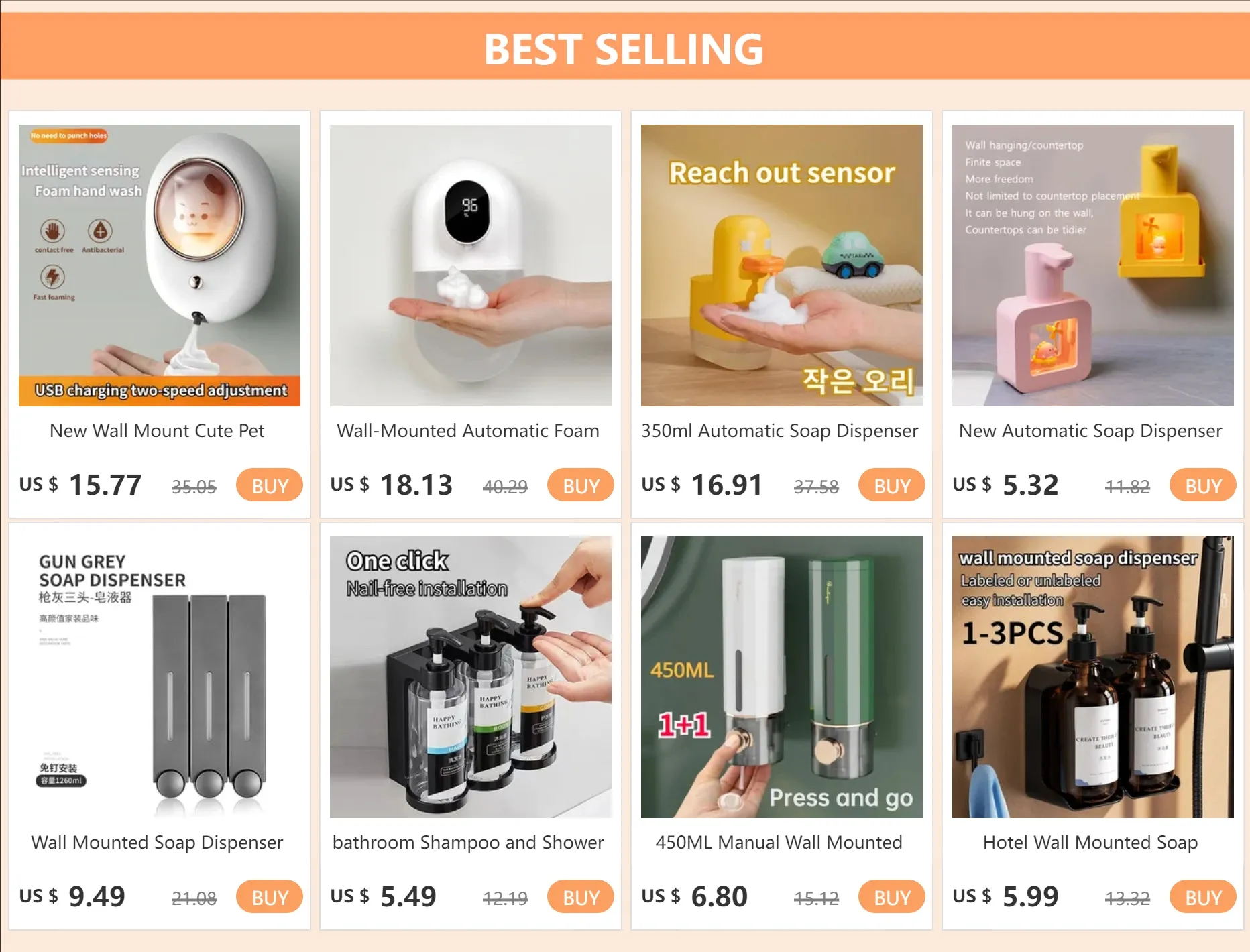 Dispenser automatico di schiuma di sapone Dispenser di sensori a infrarossi senza contatto bagno intelligente lavatrice a mano s