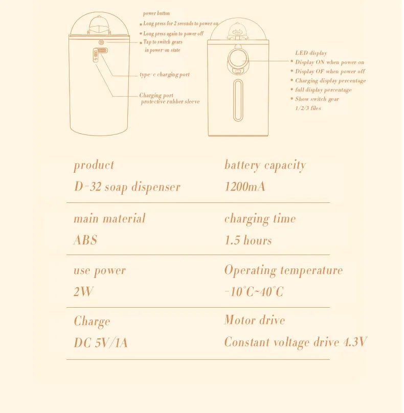 Dispenser automatico di schiuma di sapone Dispenser di sensori a infrarossi senza contatto bagno intelligente lavatrice a mano s