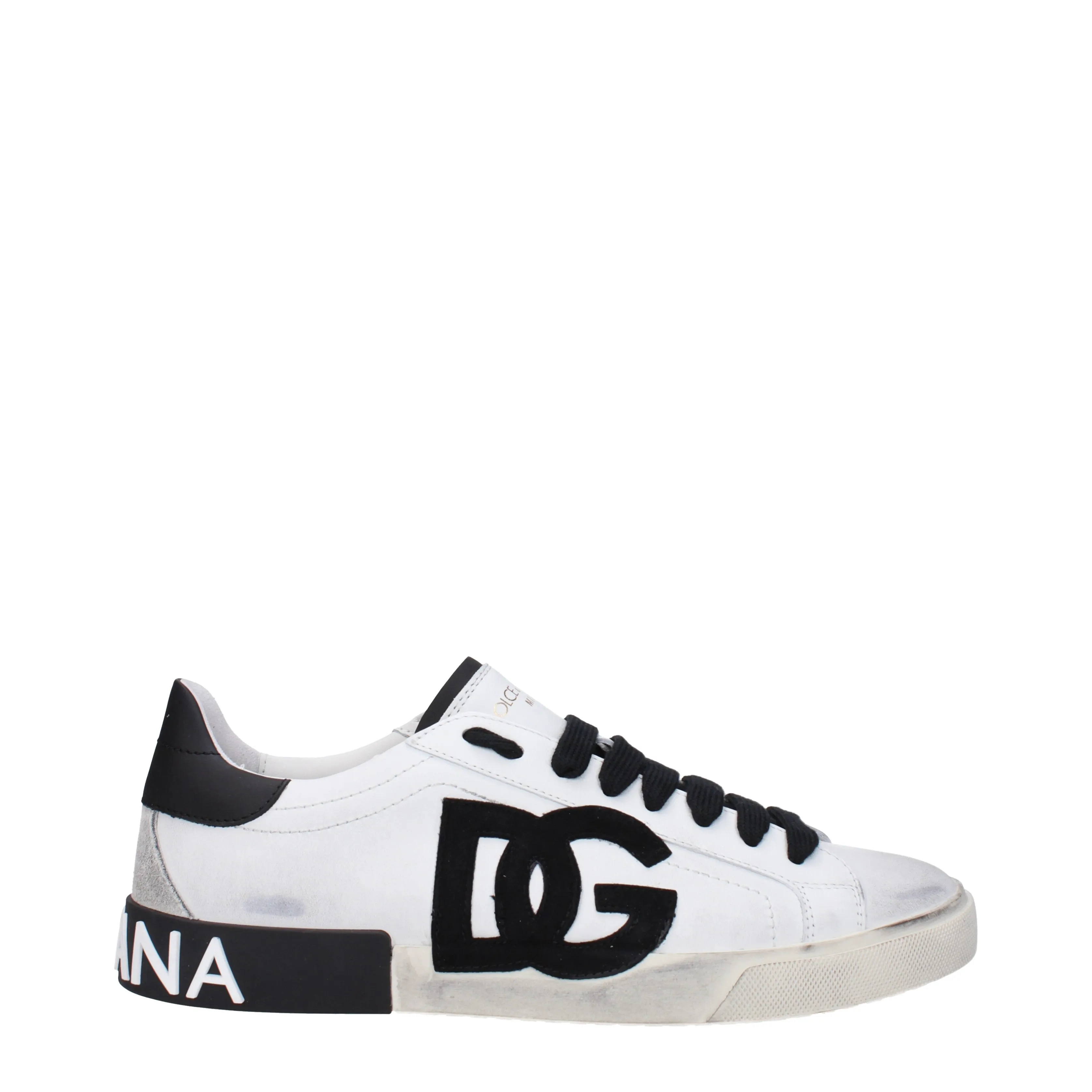 Dolce&Gabbana Sneakers Portofino Uomo Pelle Bianco/Nero