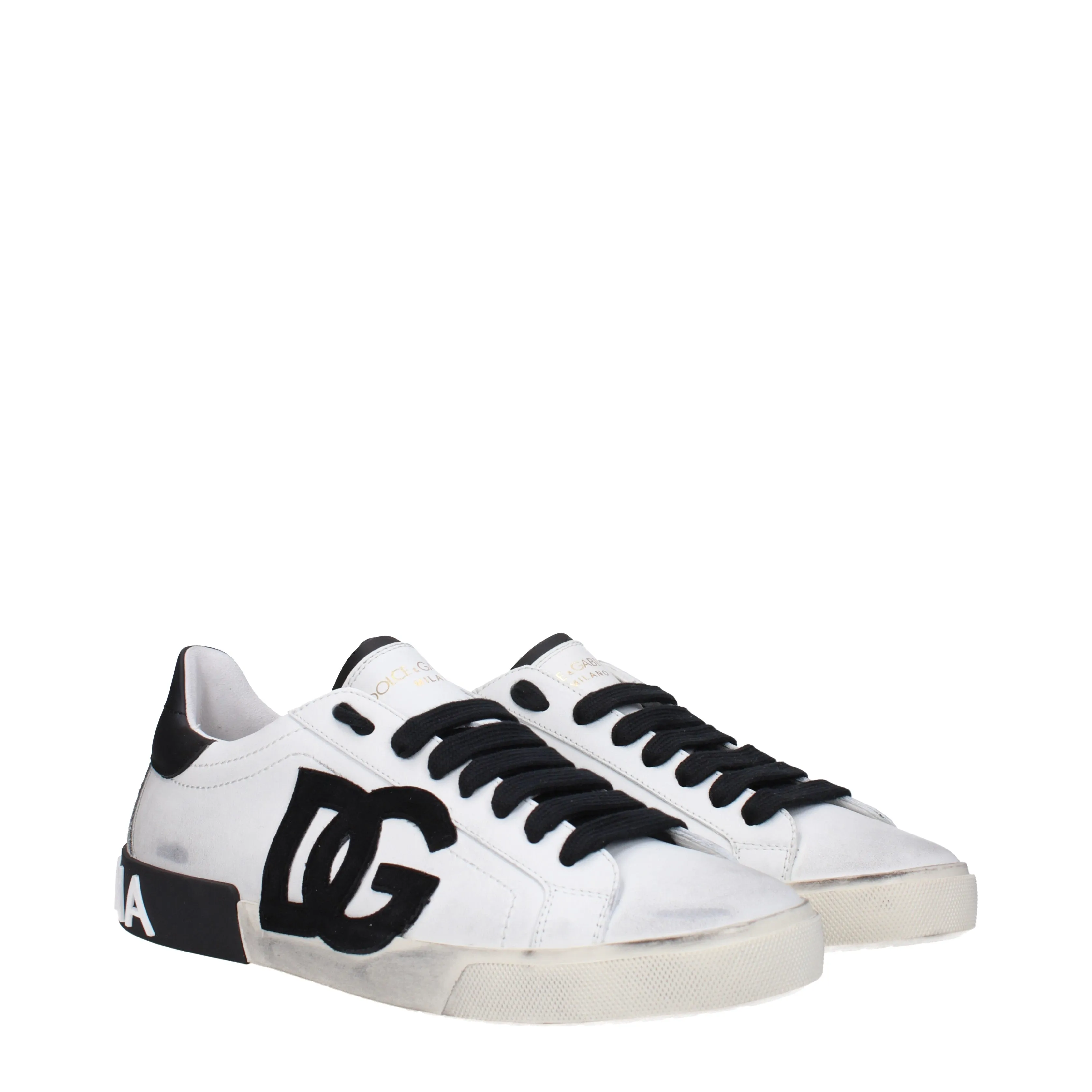 Dolce&Gabbana Sneakers Portofino Uomo Pelle Bianco/Nero