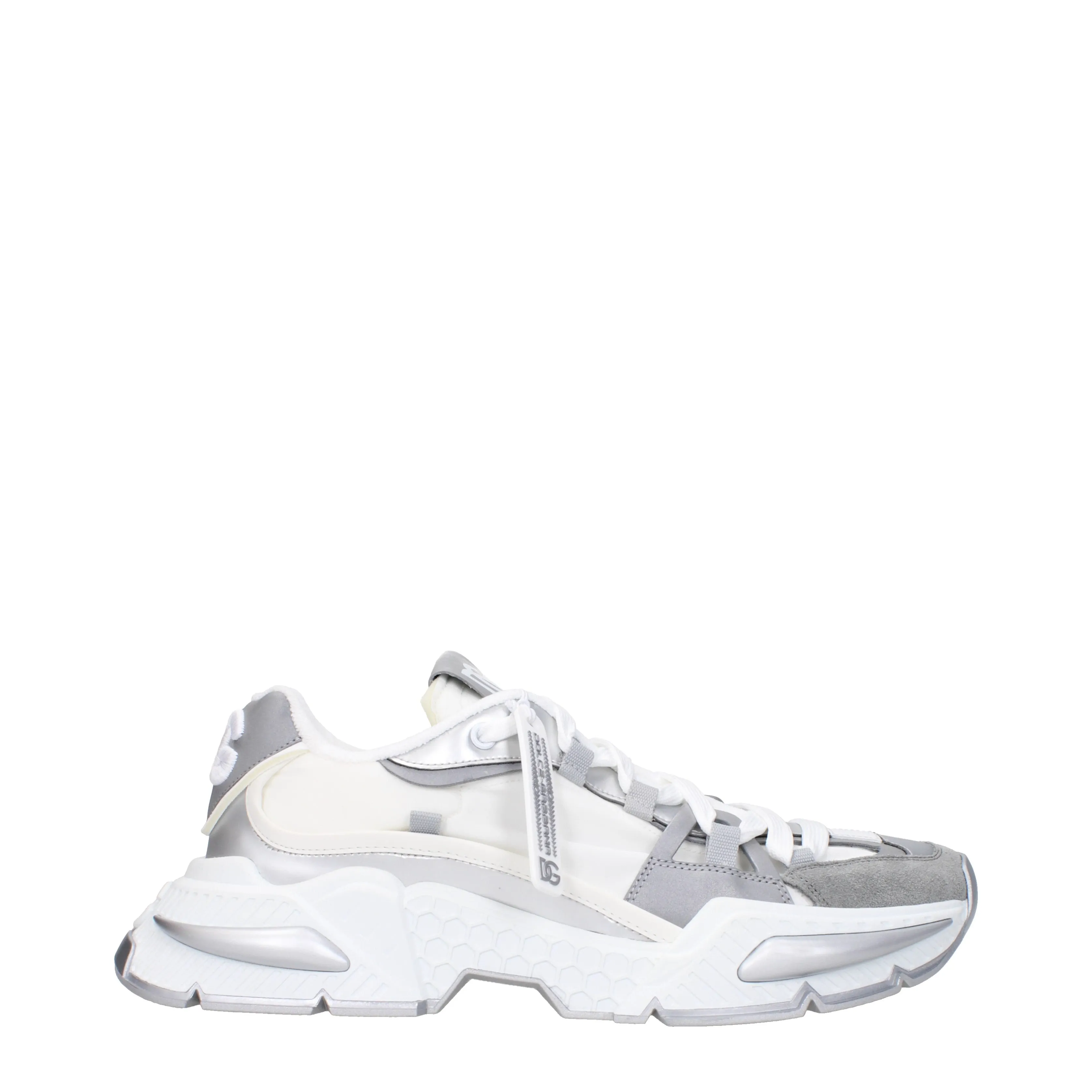 Dolce&Gabbana Sneakers Uomo Tessuto Argento