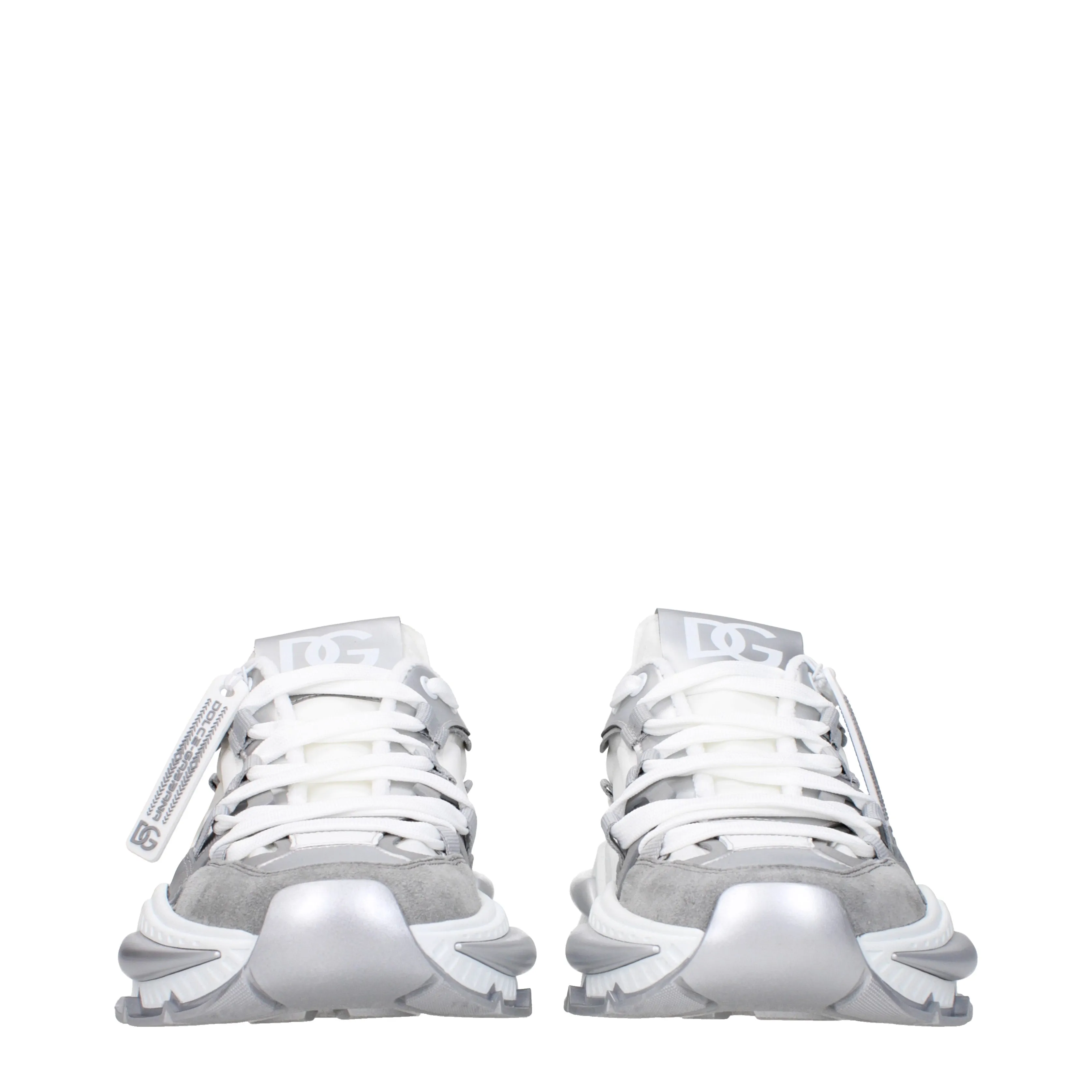 Dolce&Gabbana Sneakers Uomo Tessuto Argento