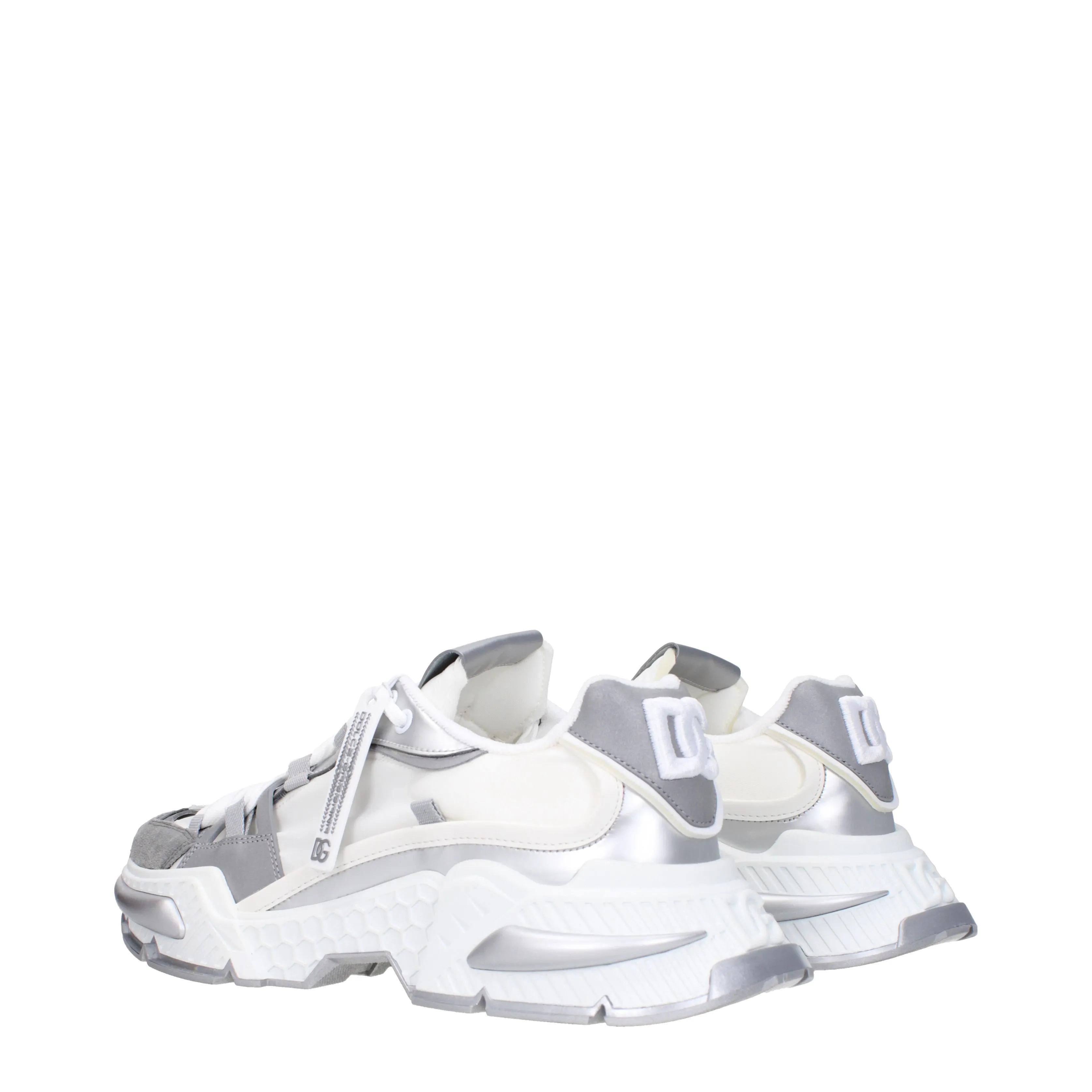 Dolce&Gabbana Sneakers Uomo Tessuto Argento