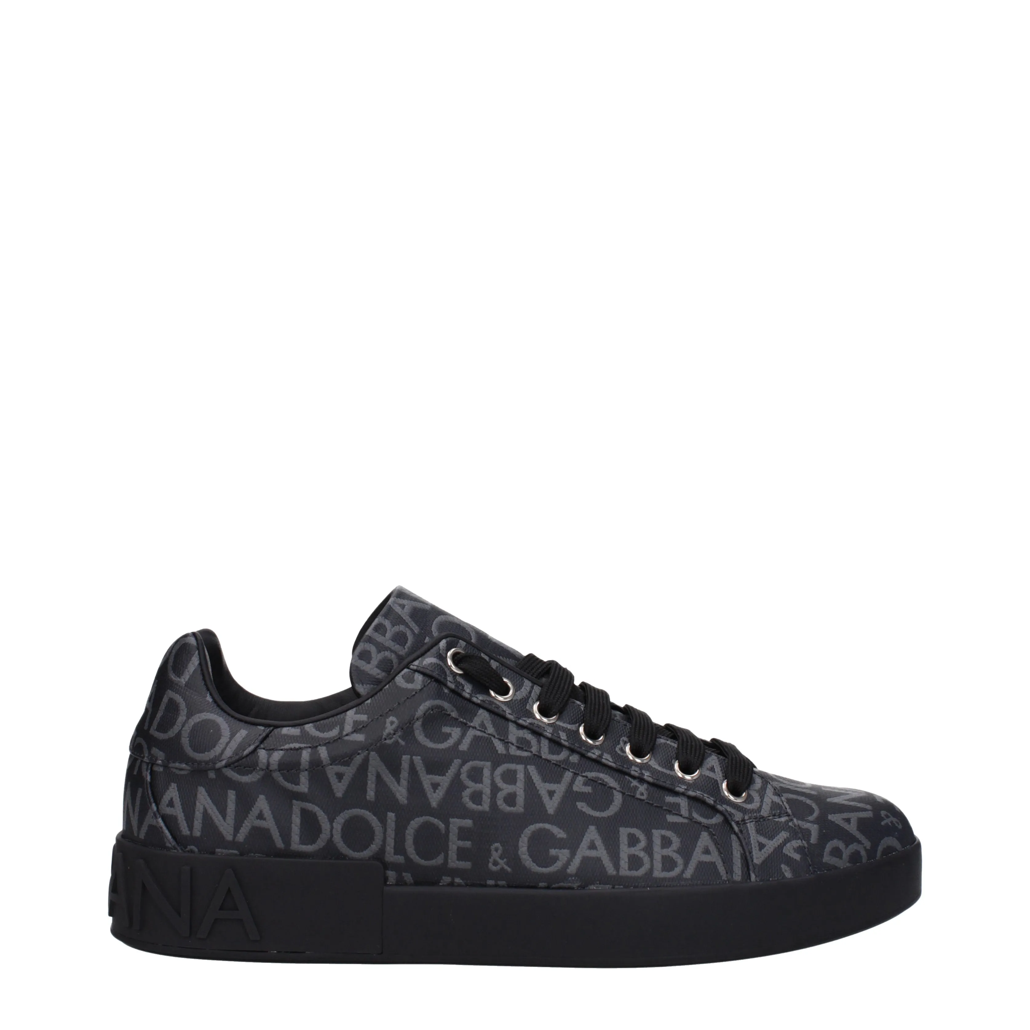Dolce&Gabbana Sneakers Uomo Tessuto Nero/Grigio