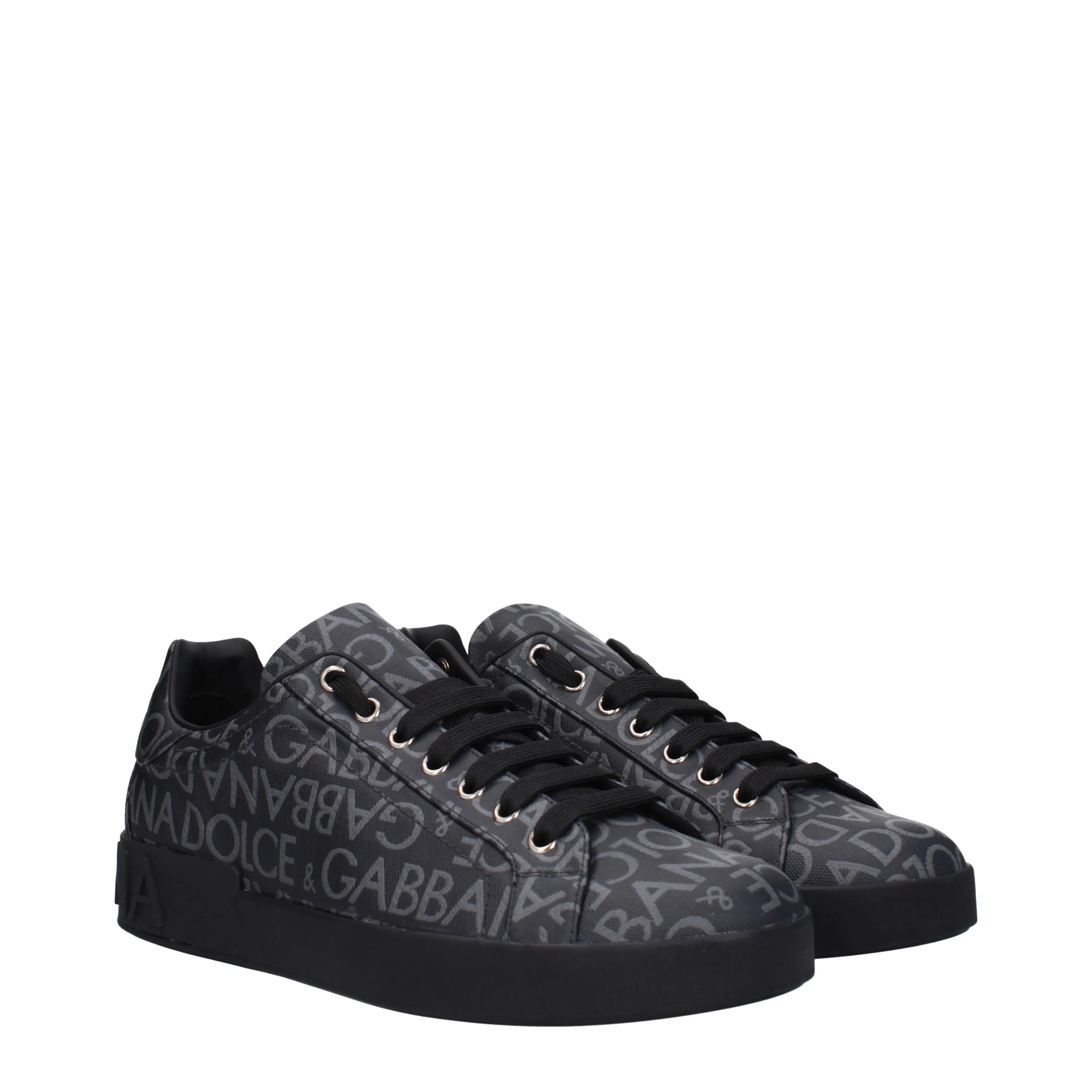 Dolce&Gabbana Sneakers Uomo Tessuto Nero/Grigio